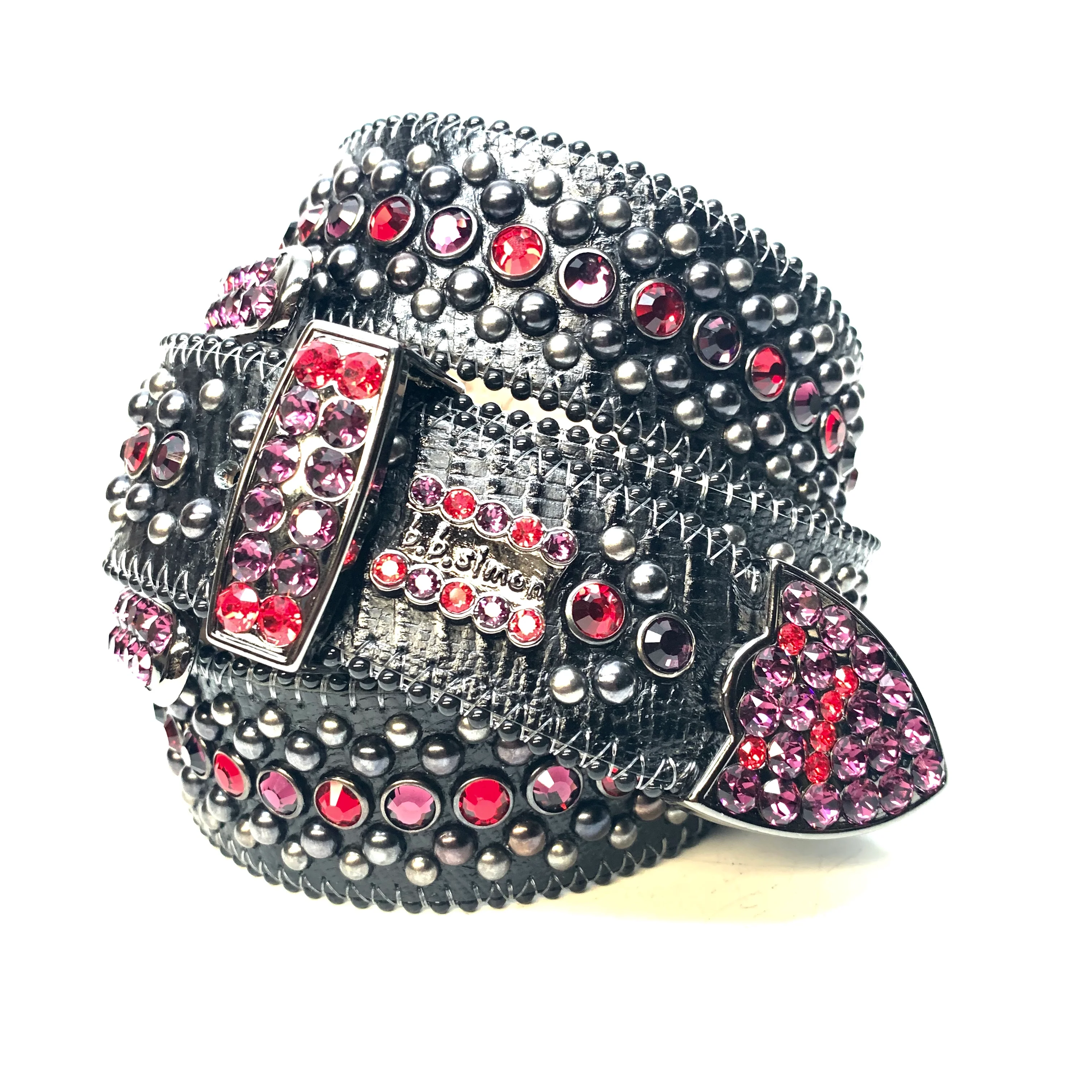 b.b. Simon Red Purple Fully Loaded Crystal Belt - Image 2