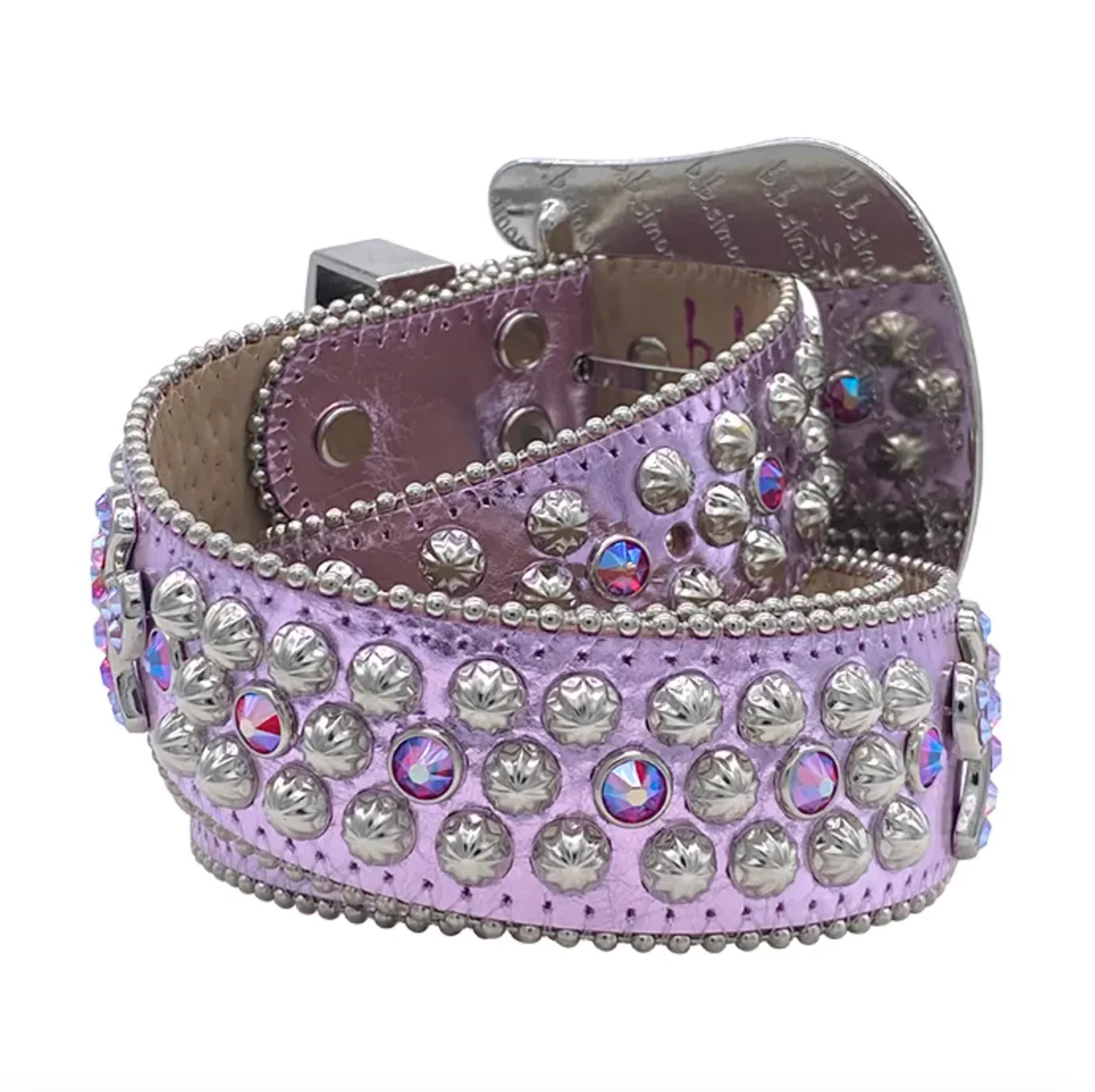 b.b. Simon Safa Western – Light Metallic Pink Crystal Belt - Image 2