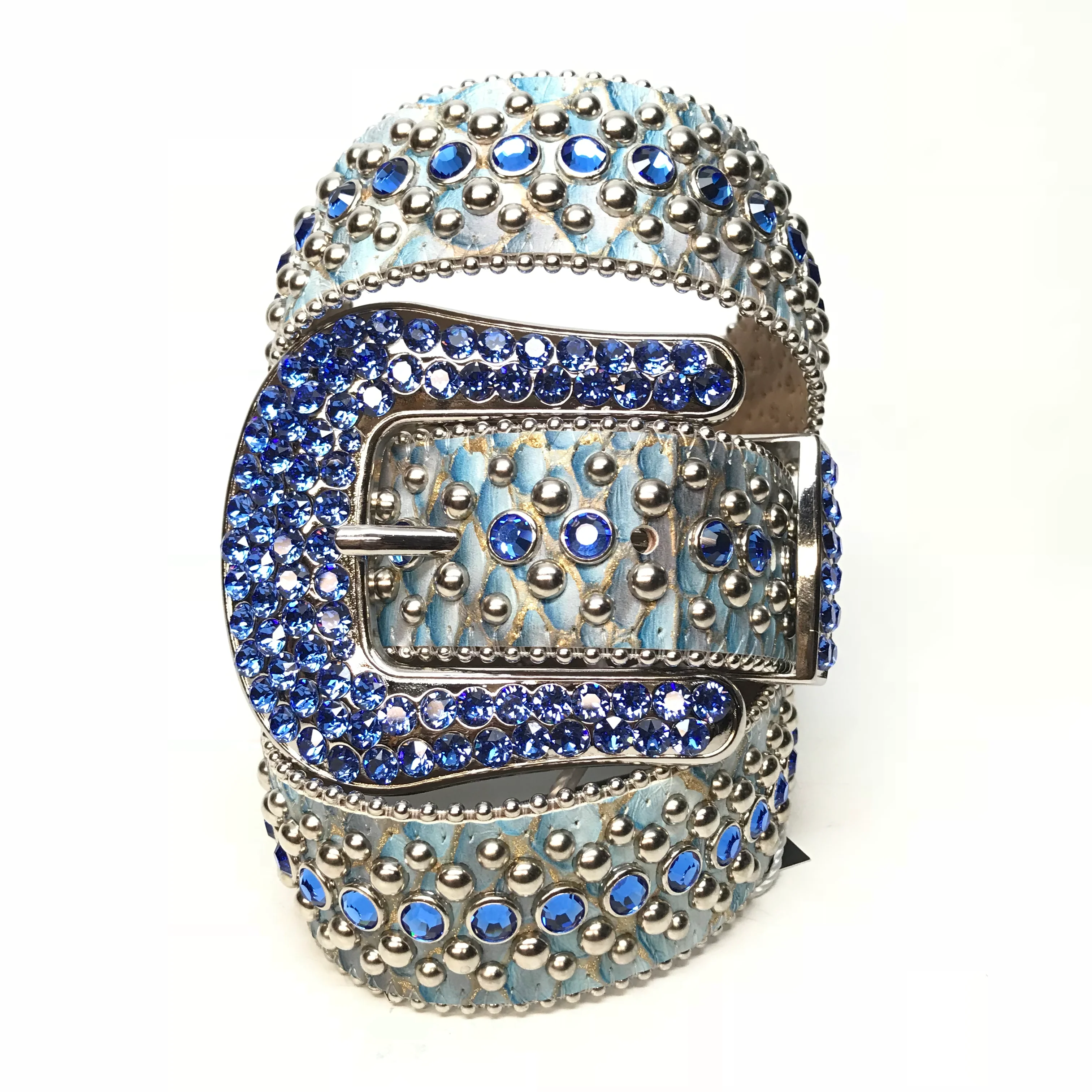 b.b. Simon Sea Blue Pirarucu Crystal Belt - Image 2