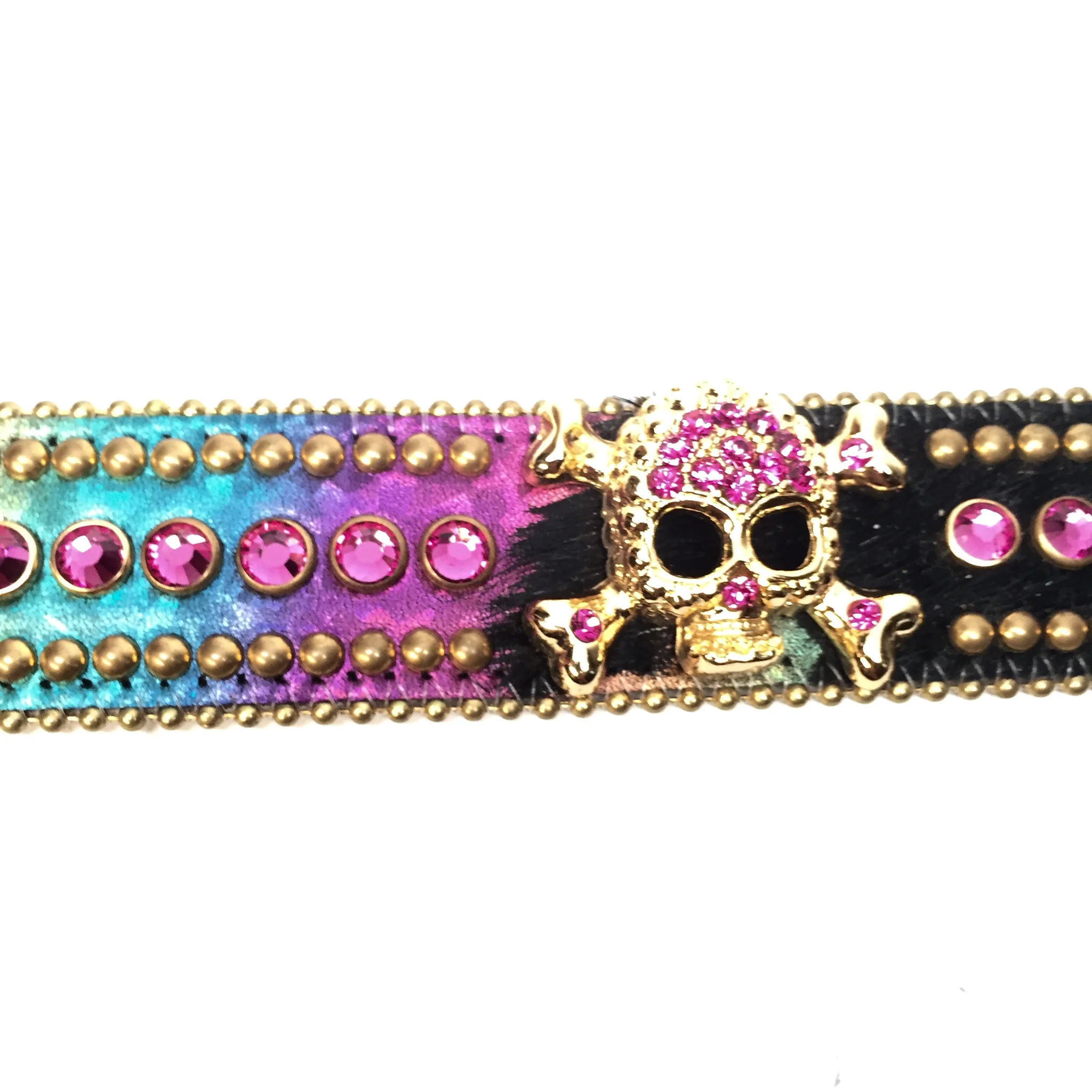 b.b. Simon Multicolor Skull Studded Crystal Belt - Image 4