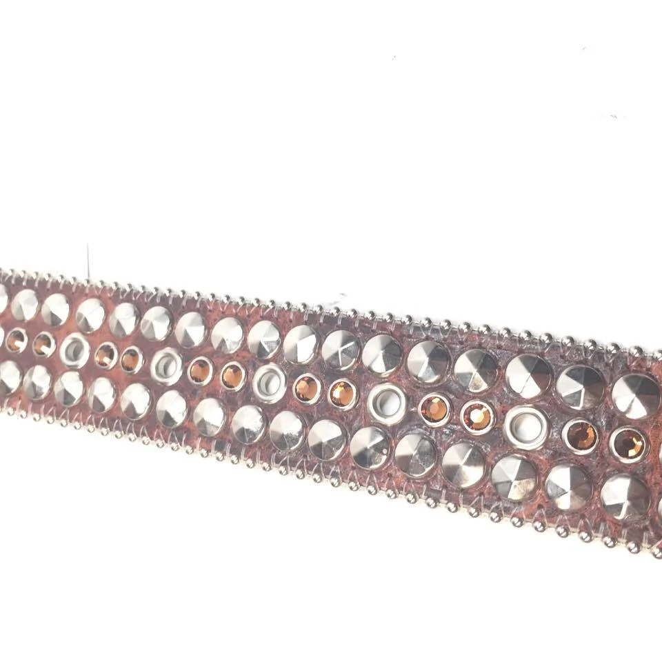 b.b. Simon "Chocolate Leather" Crystal Belt - Image 3