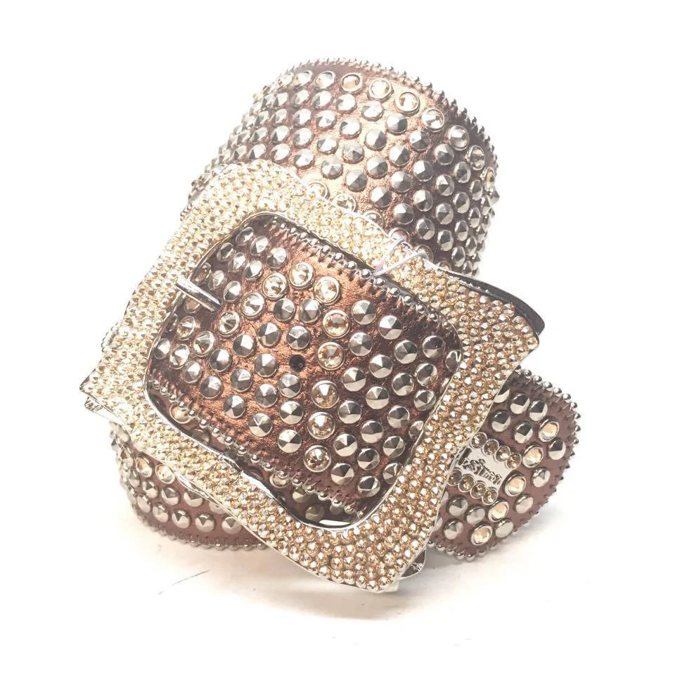 b.b. Simon "Thick Gold Studded" Crystal Belt - Image 4