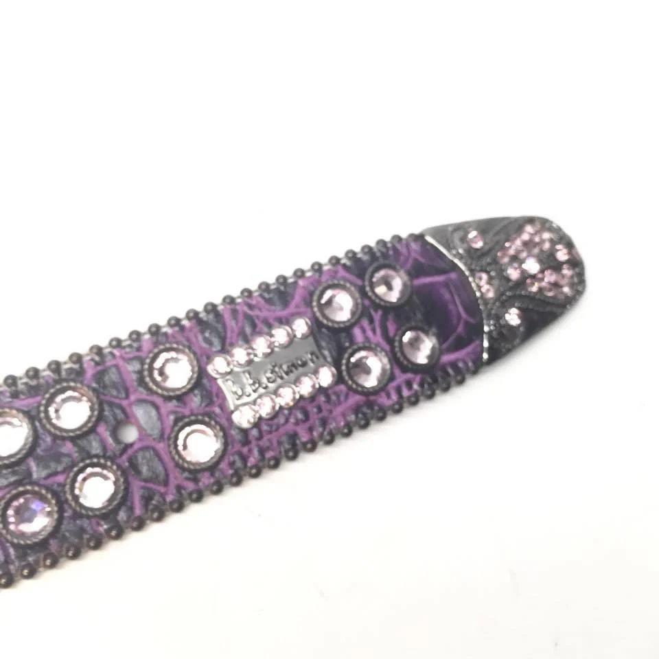 b.b. Simon Purple Double Row Croco Crystal Belt - Image 4