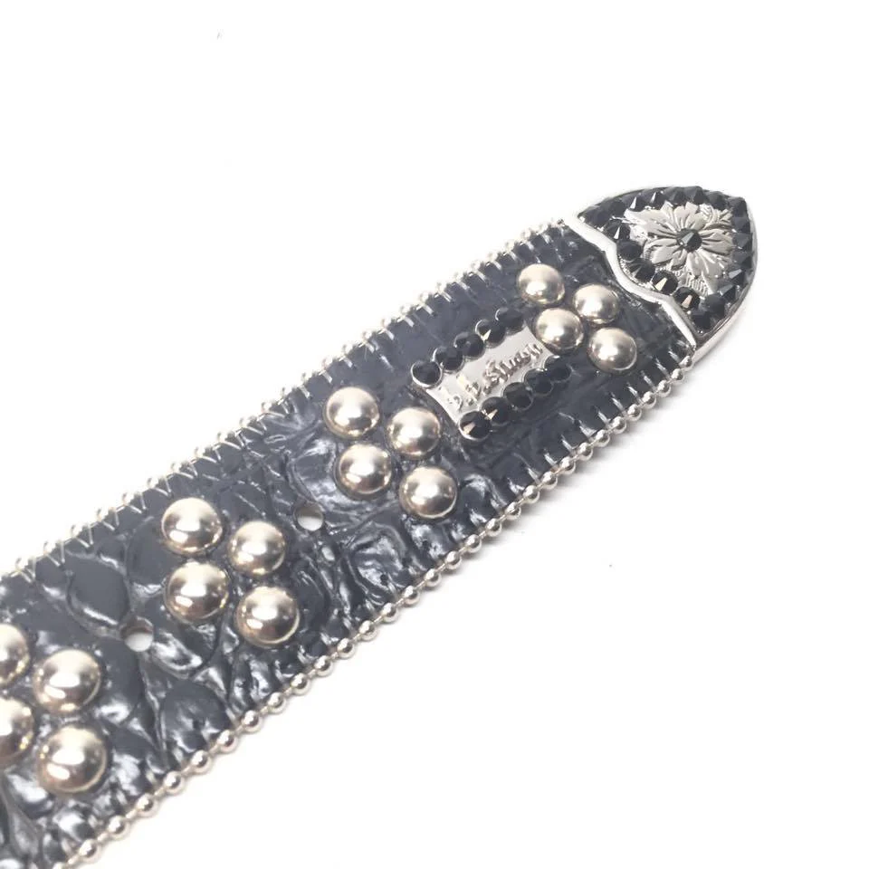 b.b. Simon Studded Skull Heads Crystal Belt - Image 4