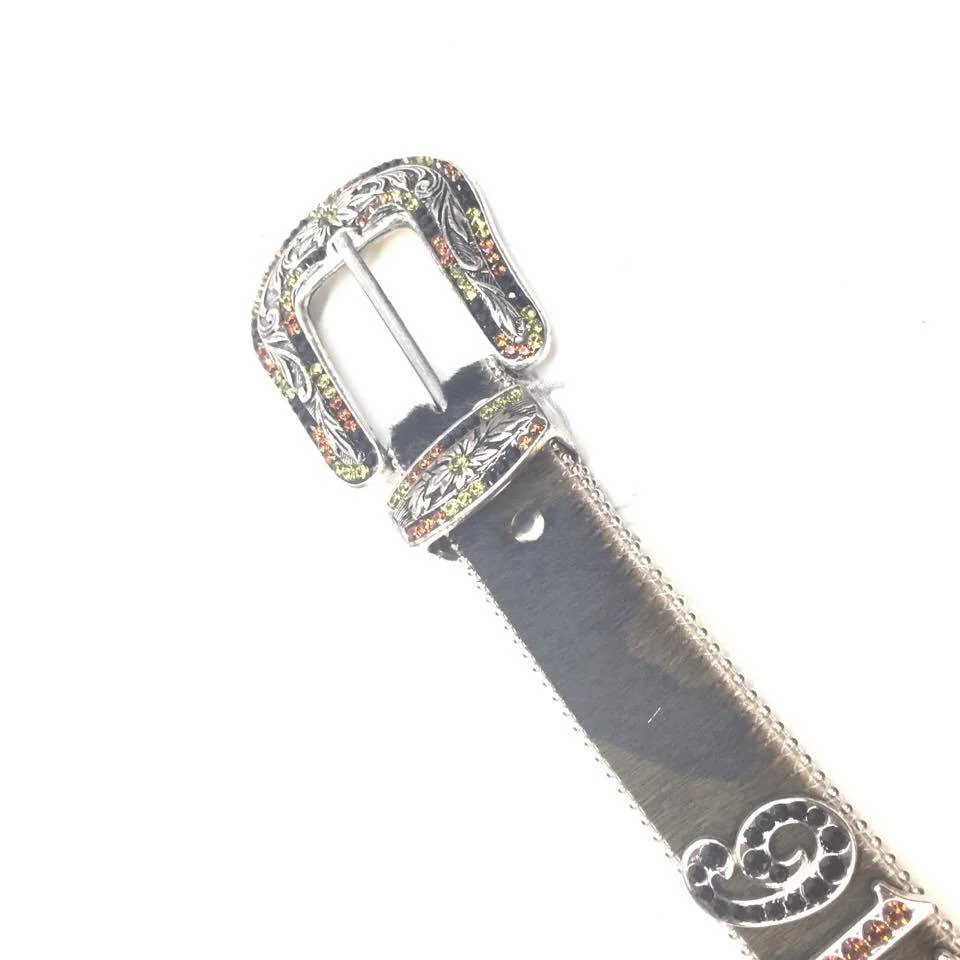b.b. Simon "Camo Pony Hair Numbers" Crystal Belt - Image 2