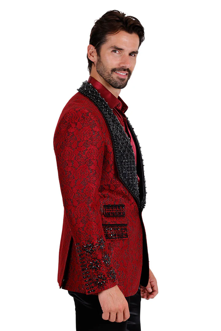 Barabas Elite Red Black STIFF WAY Crystal Blazer - Image 4