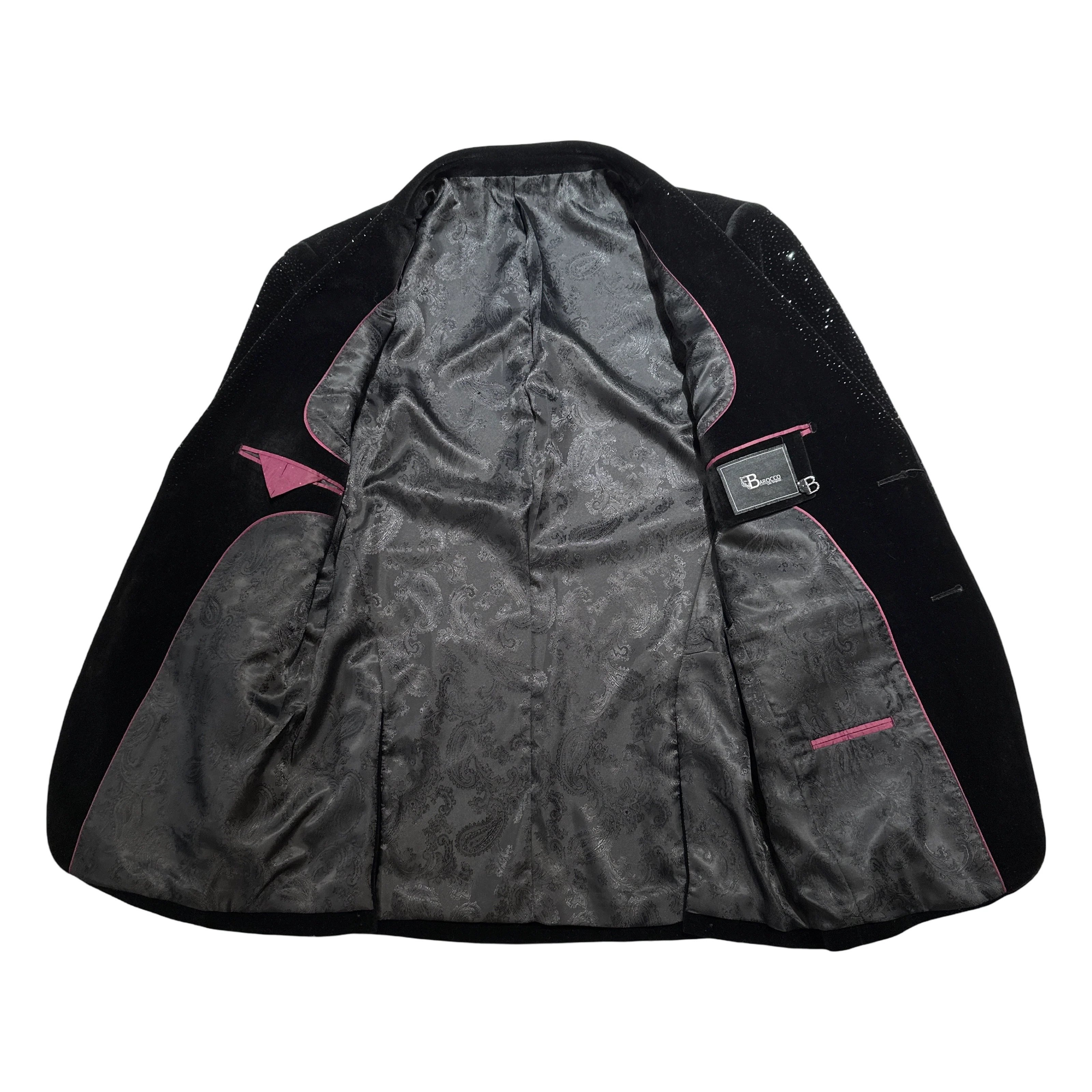 Barocco Black Crystal Velour Blazer - Image 2