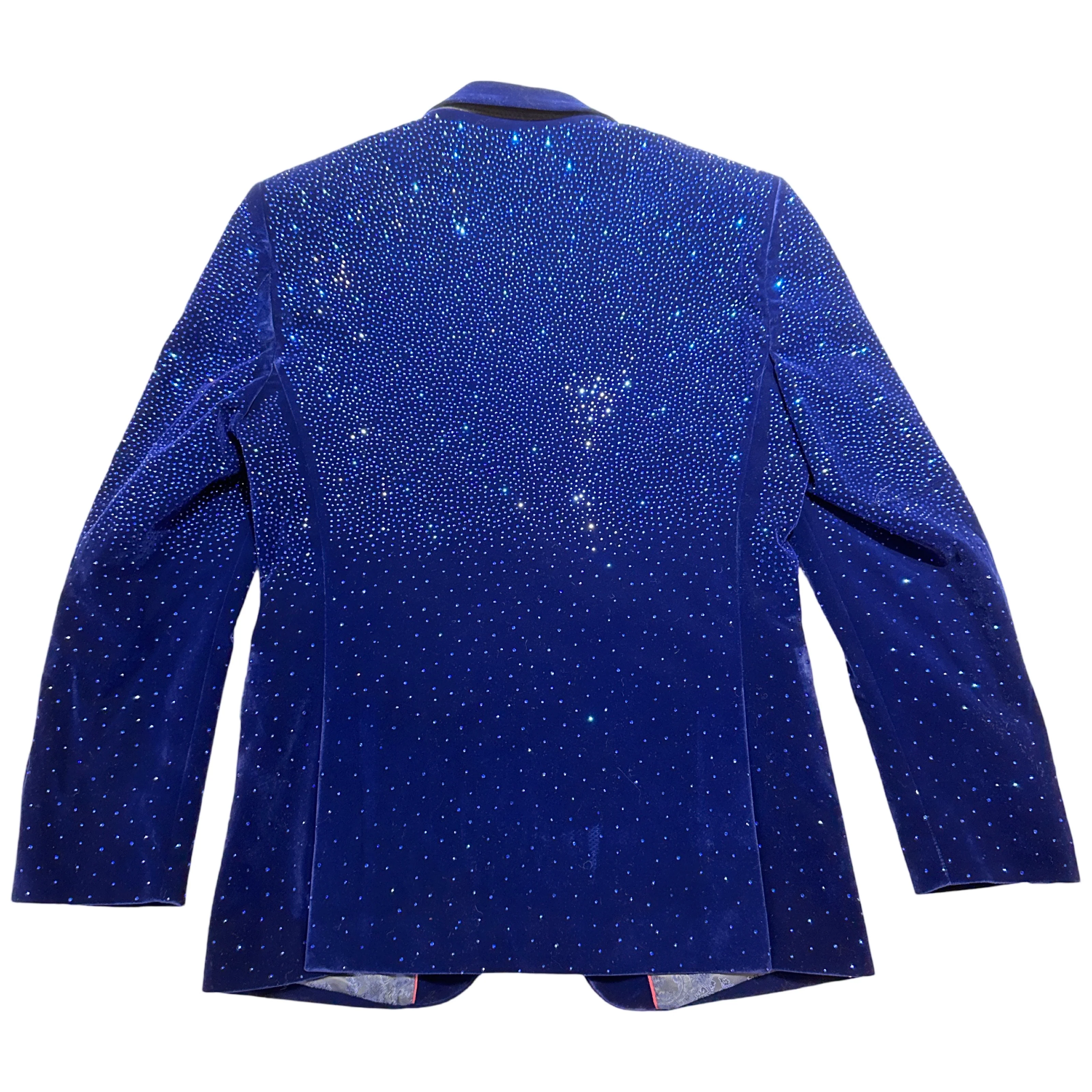 Barocco Royal Blue Crystal Velour Blazer - Image 3