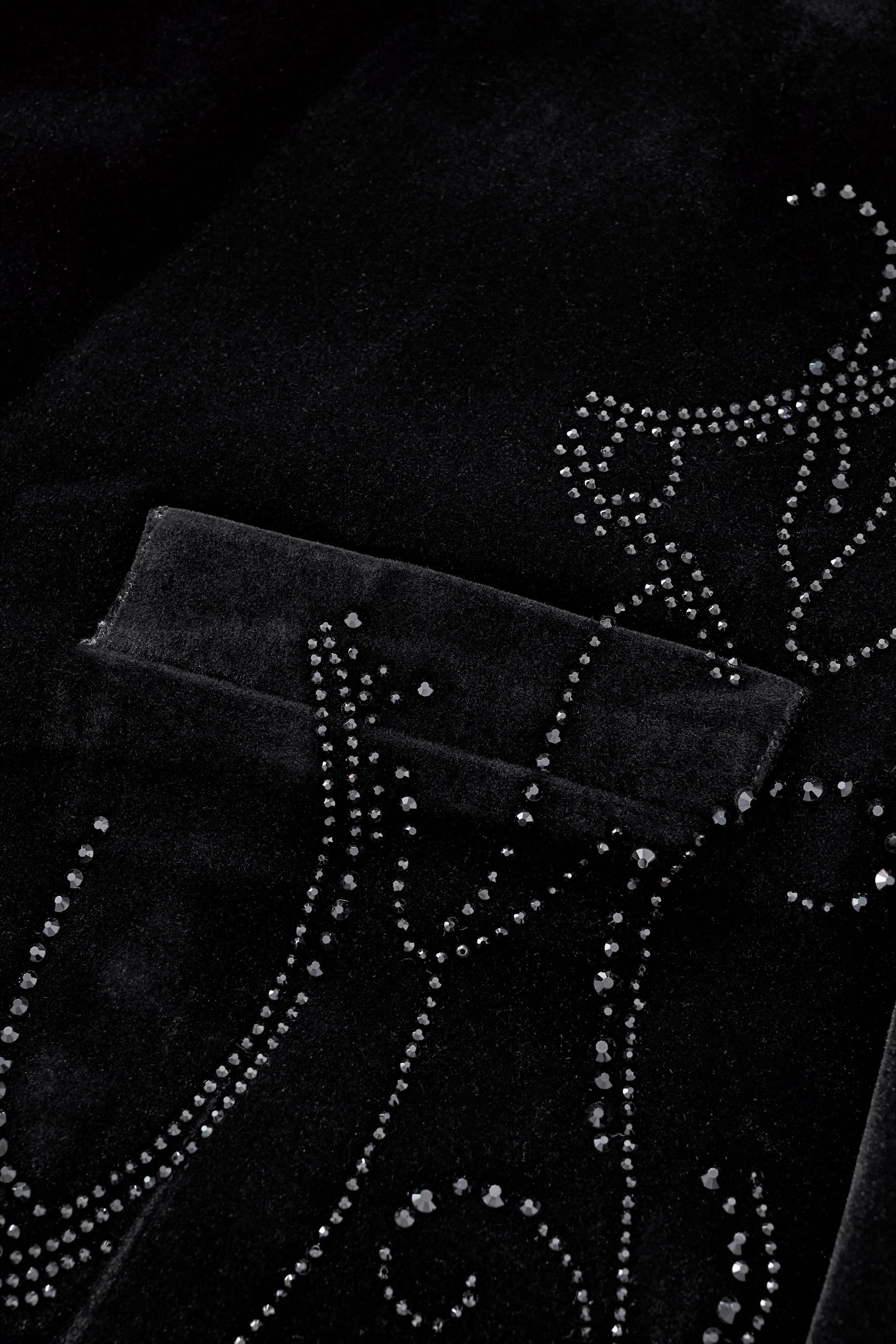 Barocco Valent Noir Velvet Blazer BLACK - Image 6