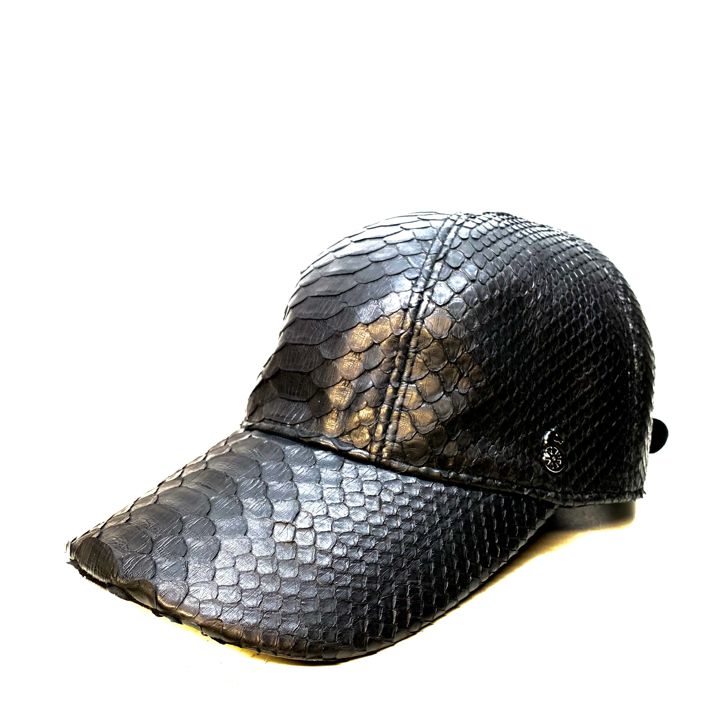 Barya NewYork All-Over Black Python Strap-Back Base Ball Hat - Image 2