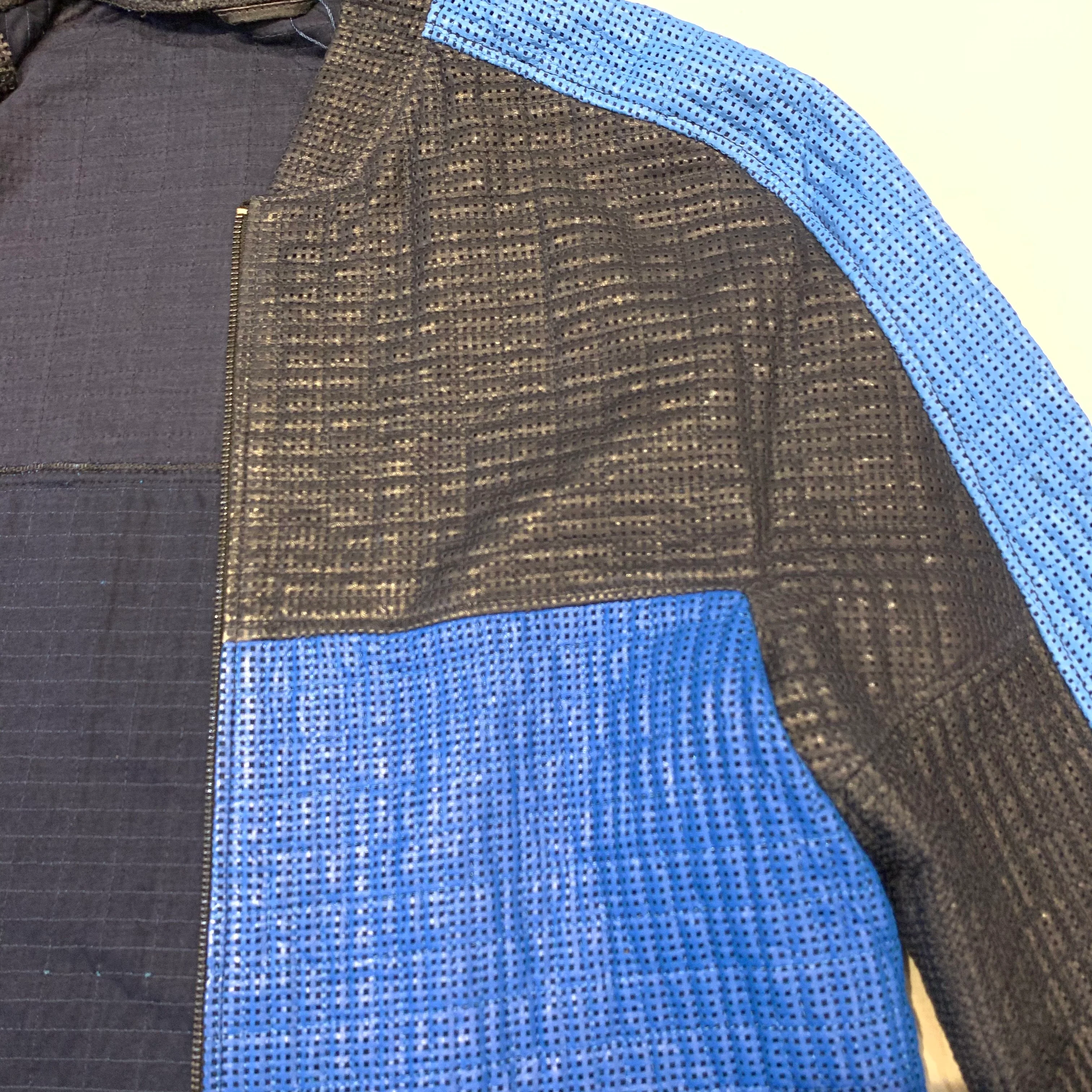 Barya NewYork Blue 3-tone Perforated Lambskin Jacket - Image 5
