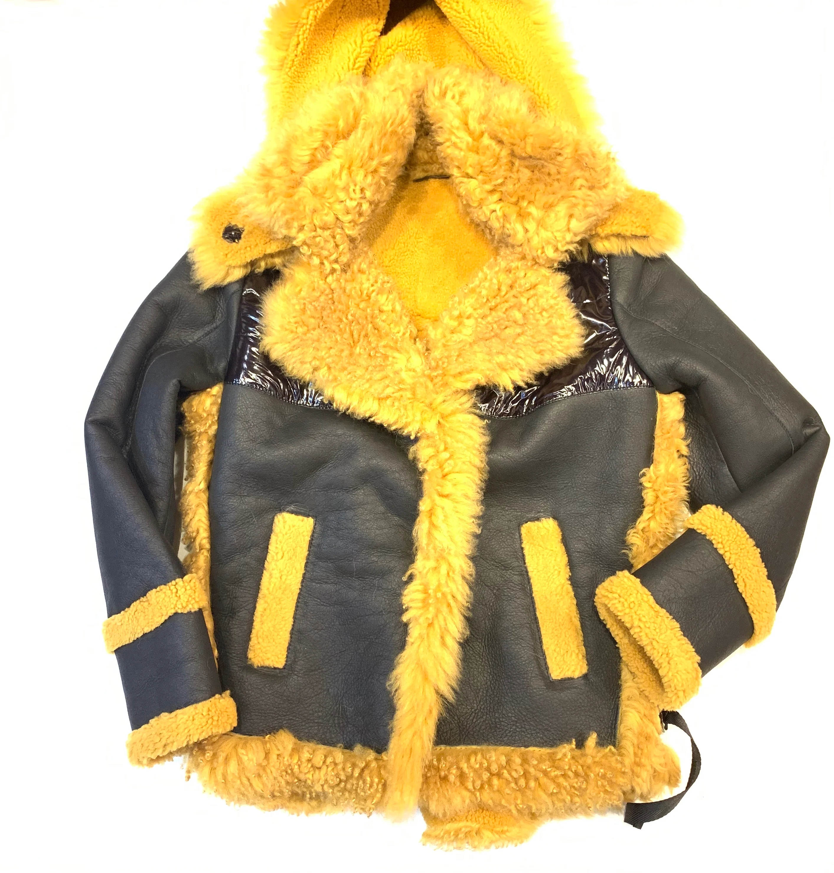 Barya NewYork Ladies Curly Duffle Shearling Coat - Image 4