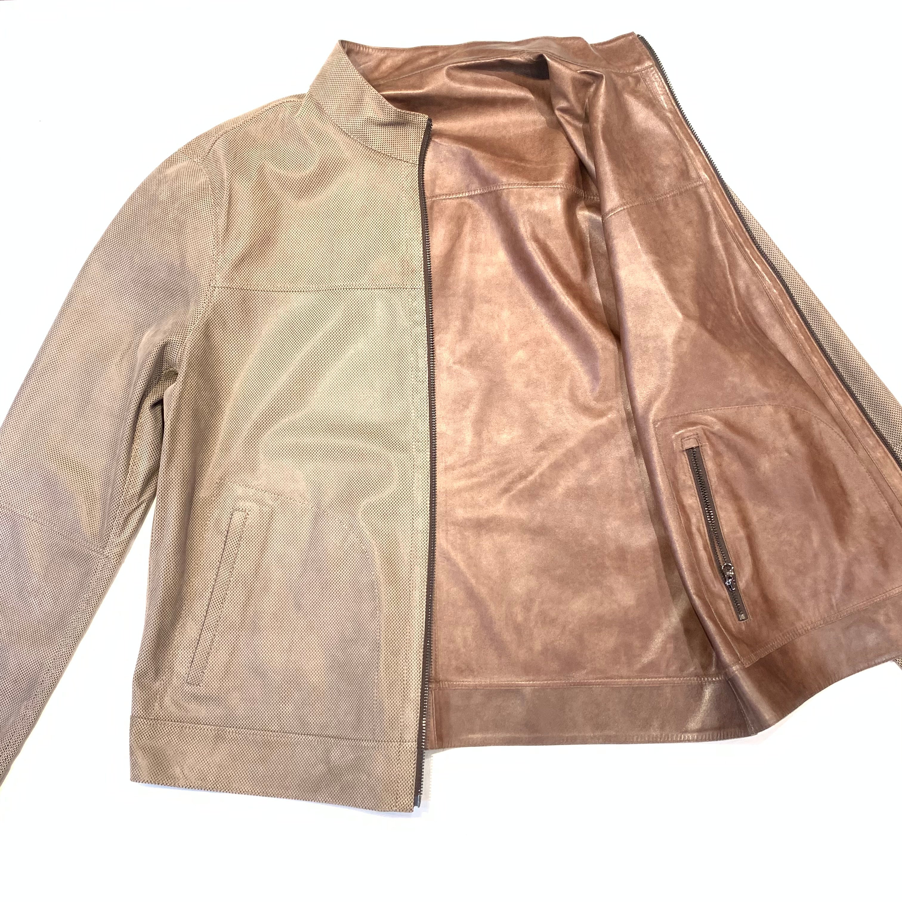 Barya NewYork Vizon Brown Reversible Lambskin Button Shirt - Image 3