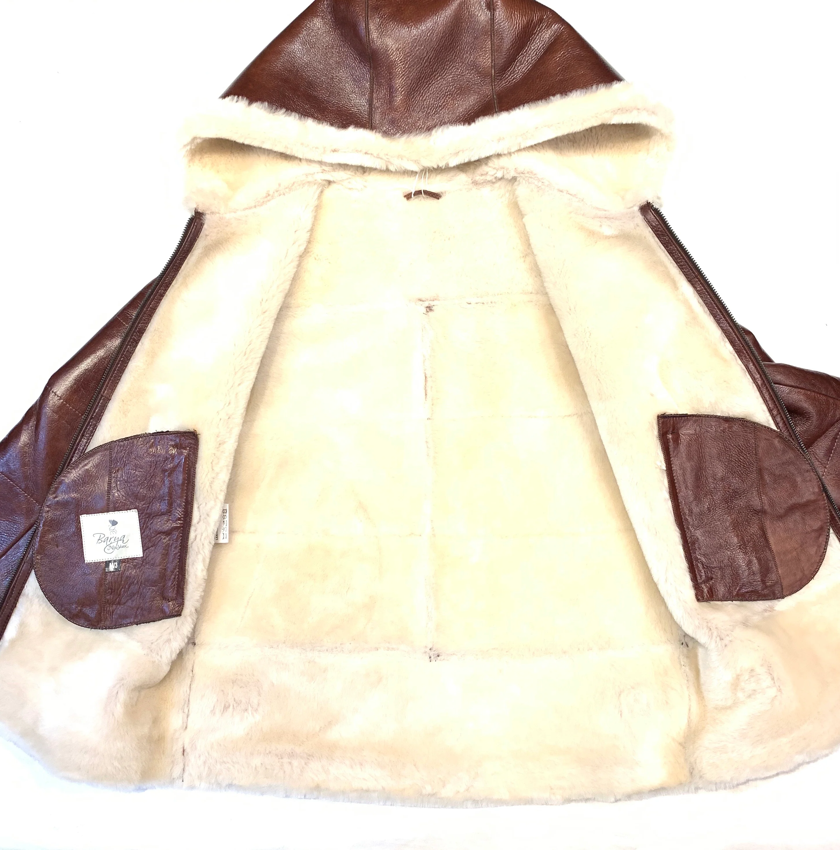 Barya NewYork Ladies Whiskey Lambskin Hooded Shearling - Image 3