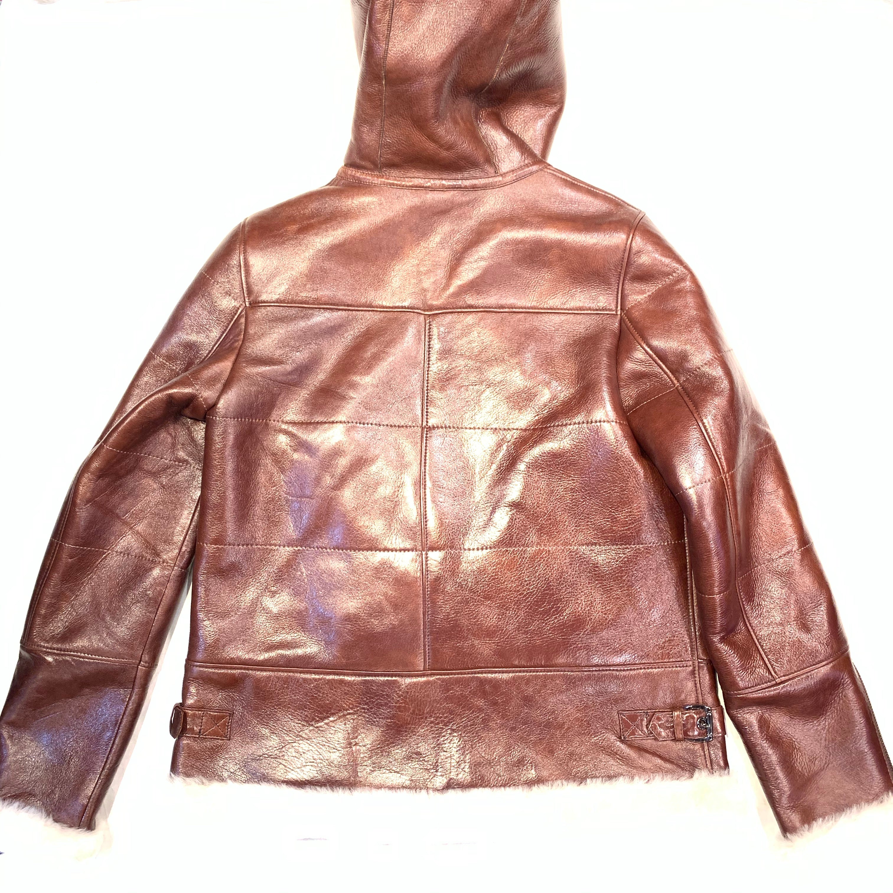 Barya NewYork Ladies Whiskey Lambskin Hooded Shearling - Image 4