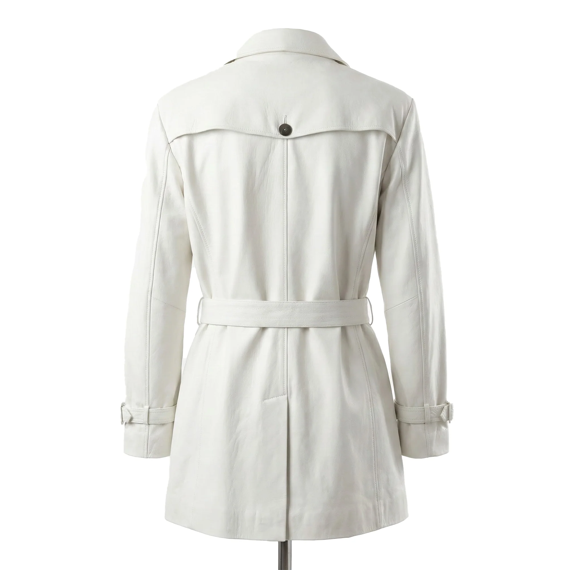 Barya NewYork White Lambskin Trench Jacket - Image 2