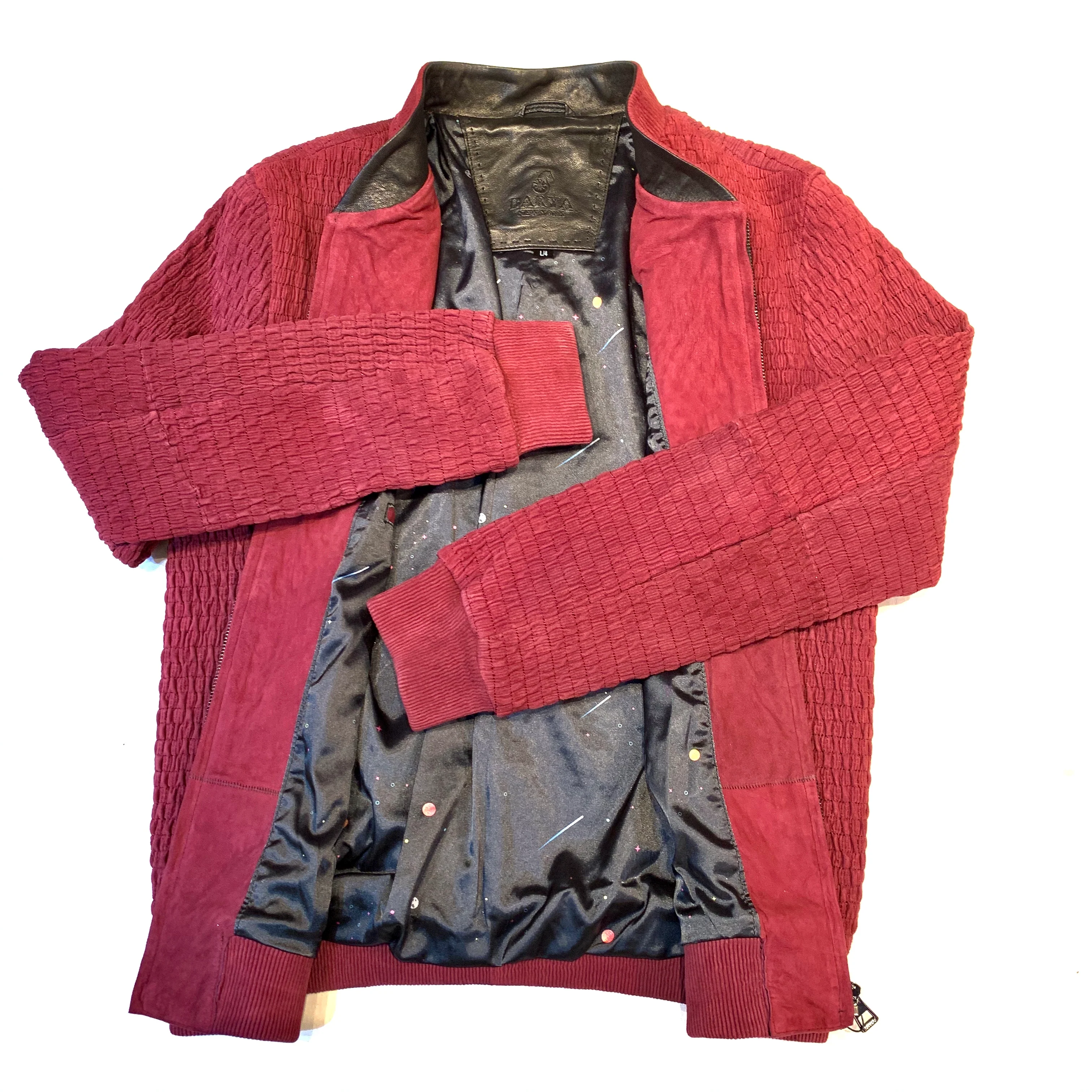 Barya NewYork Wine Lambskin Weaved Jacket - Image 7