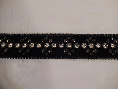 b.b. Simon Black Pony Hair Crystal Belt - Image 3