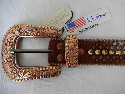 b.b. Simon Studded Bronze Crystal Belt - Image 2