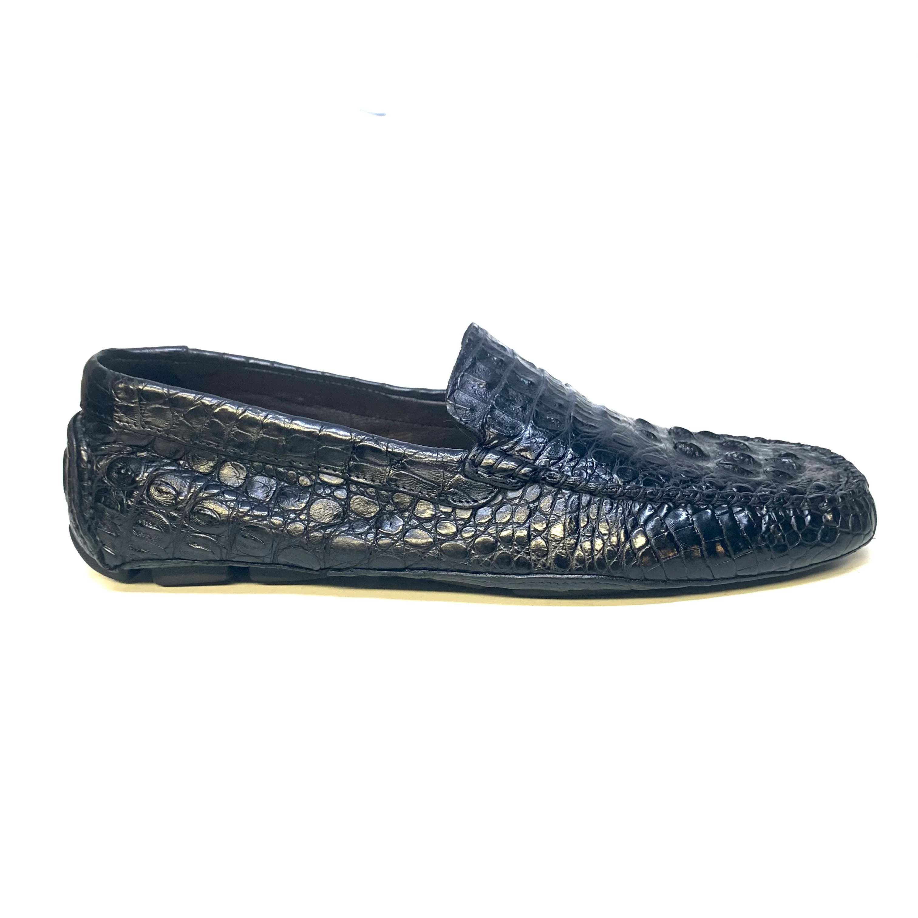 Calzoleria Toscana Black Hornback Crocodile Loafers - Image 9
