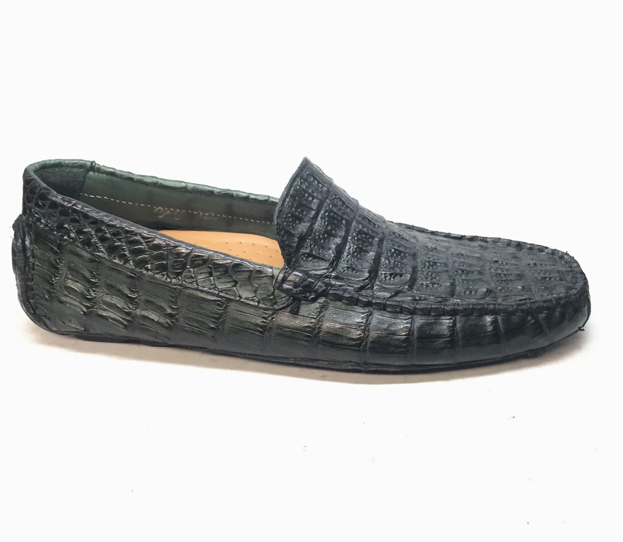 Calzoleria Toscana All-Over Green Crocodile Belly Loafers - Image 6