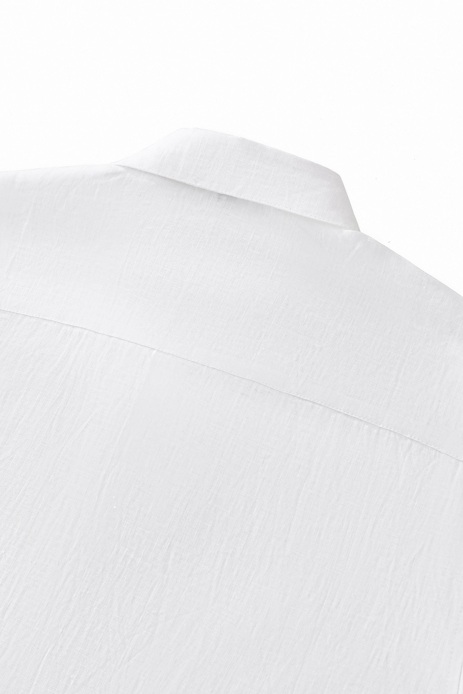 Capri Linen Shirt WHITE - Image 7