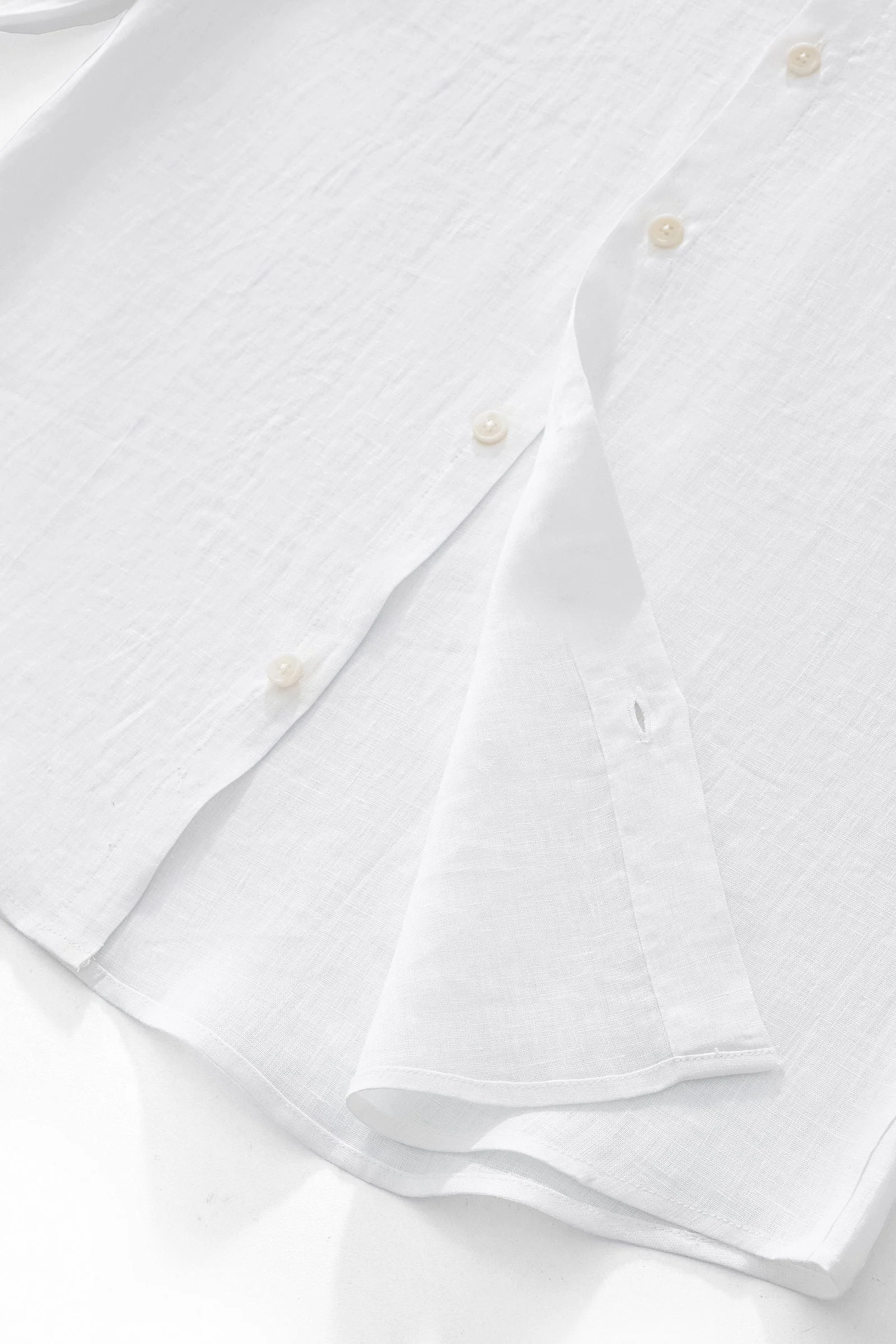 Capri Linen Shirt WHITE - Image 9