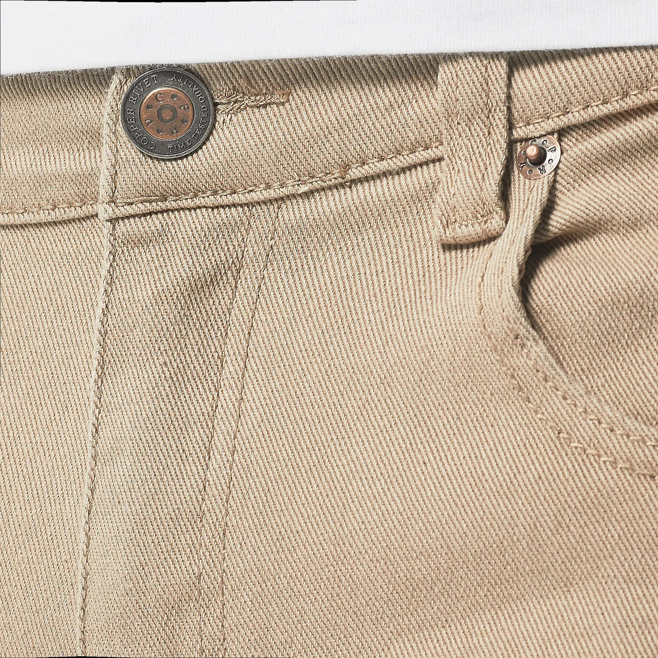 CopperRivet Khaki Denim Pants with Rips - Image 3