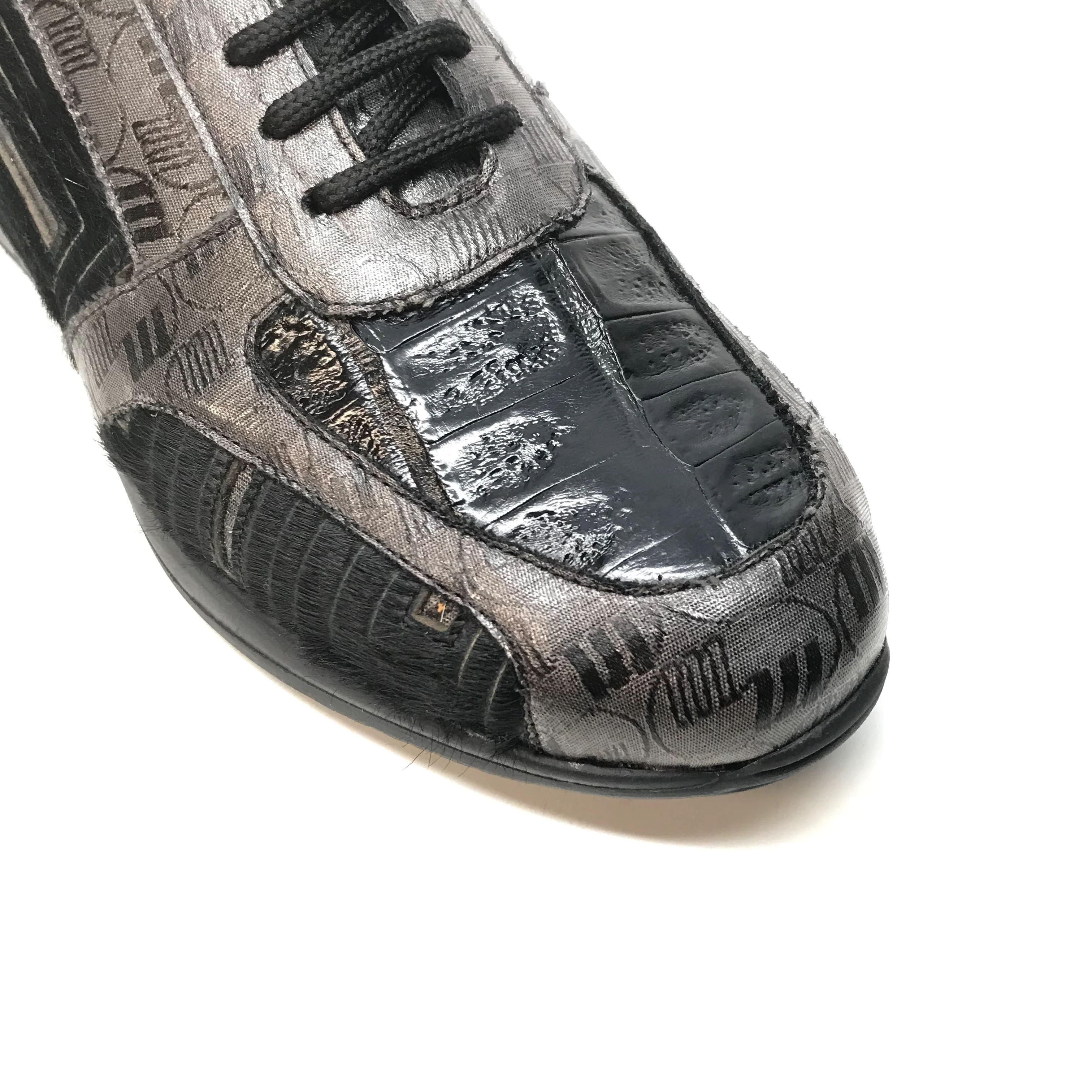 Mauri 8587 Charcoal Pony Baby Crocodile Sneakers - Image 7