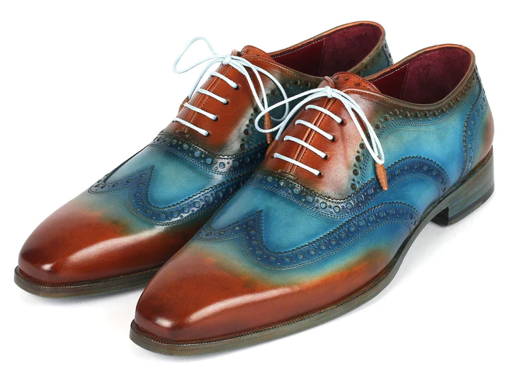Paul Parkman Wingtip Oxfords Turquoise & Tobacco - Image 6