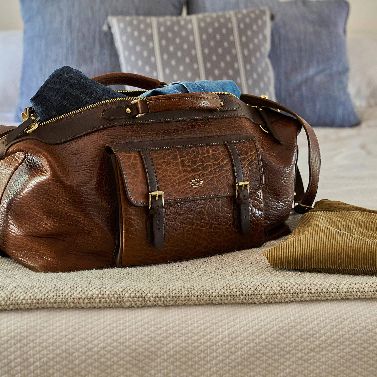 Coronado No.207 CEO Bison Leather Duffle Bag - Walnut - Image 6