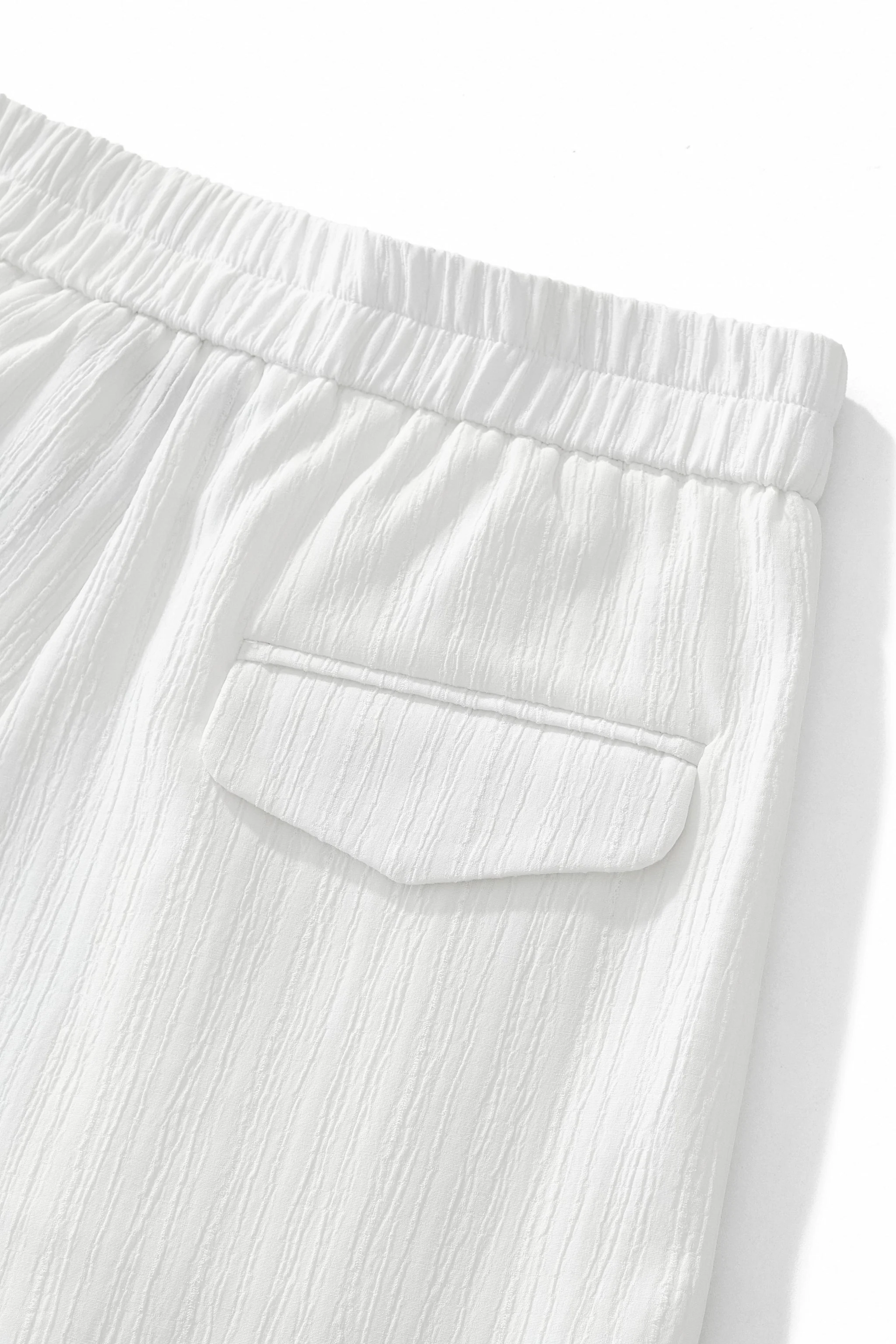 Crinkle Texture Shirt & Pant Set WHITE - Image 13