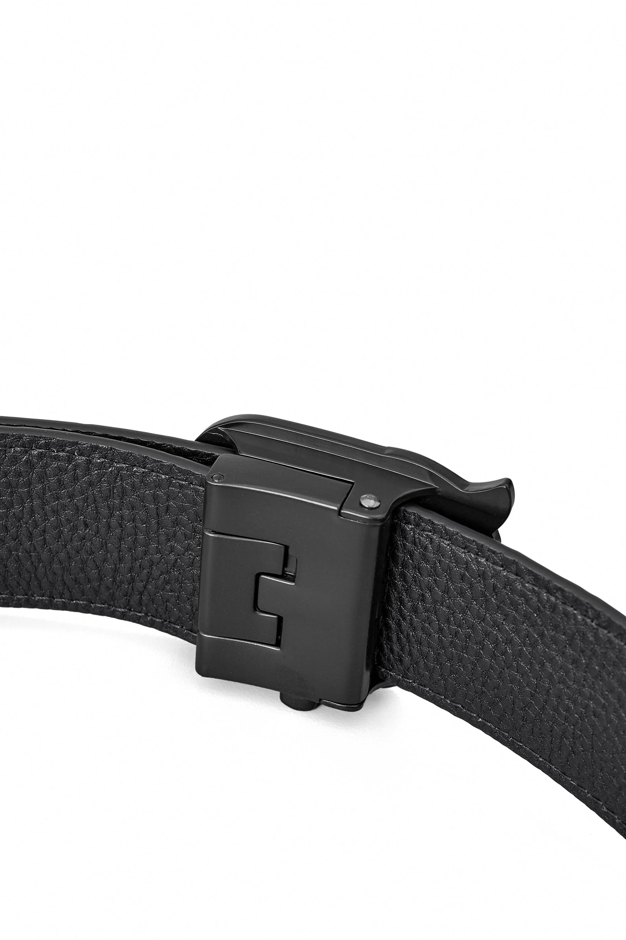 Croc-Embossed Auto BKL Belt BLACK/BLACK - Image 6