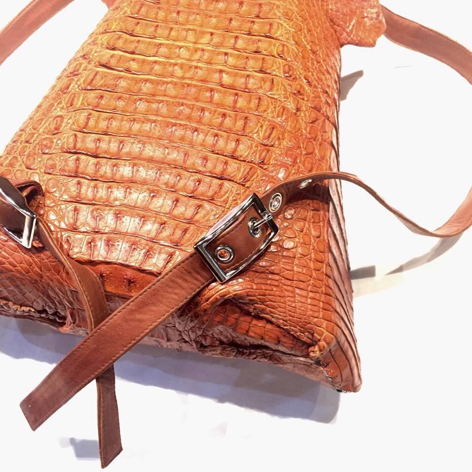 Kashani All-Over Cognac Alligator Backpack - Image 3