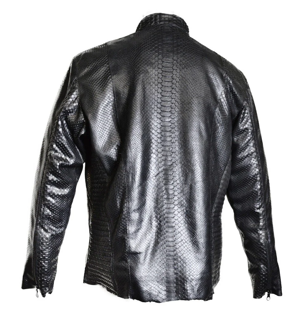 Kashani Baby Soft Python Skin Biker Jacket - Image 3