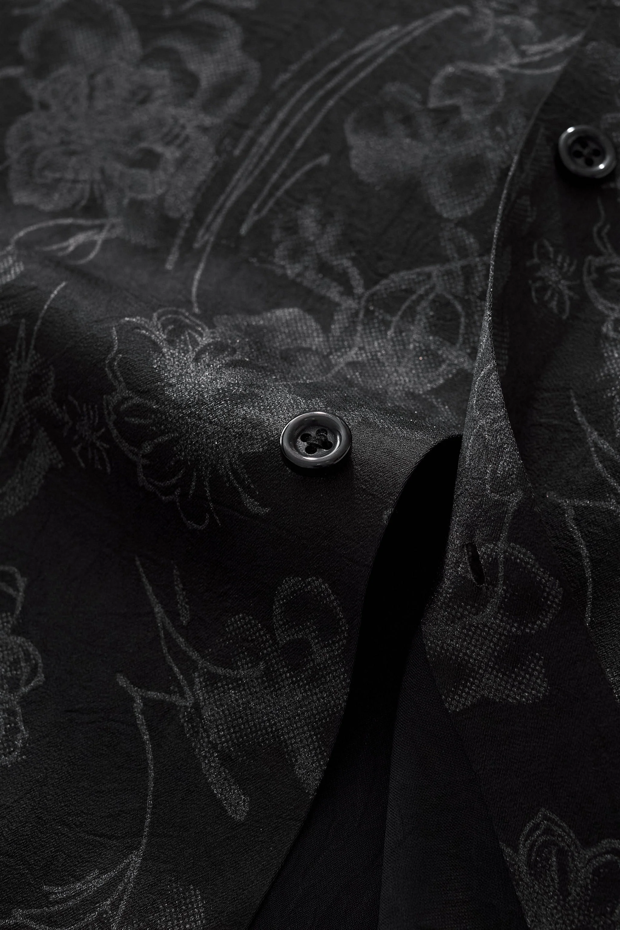 Eminence Floral Jacquard Stitchless LS Shirt BLACK - Image 6