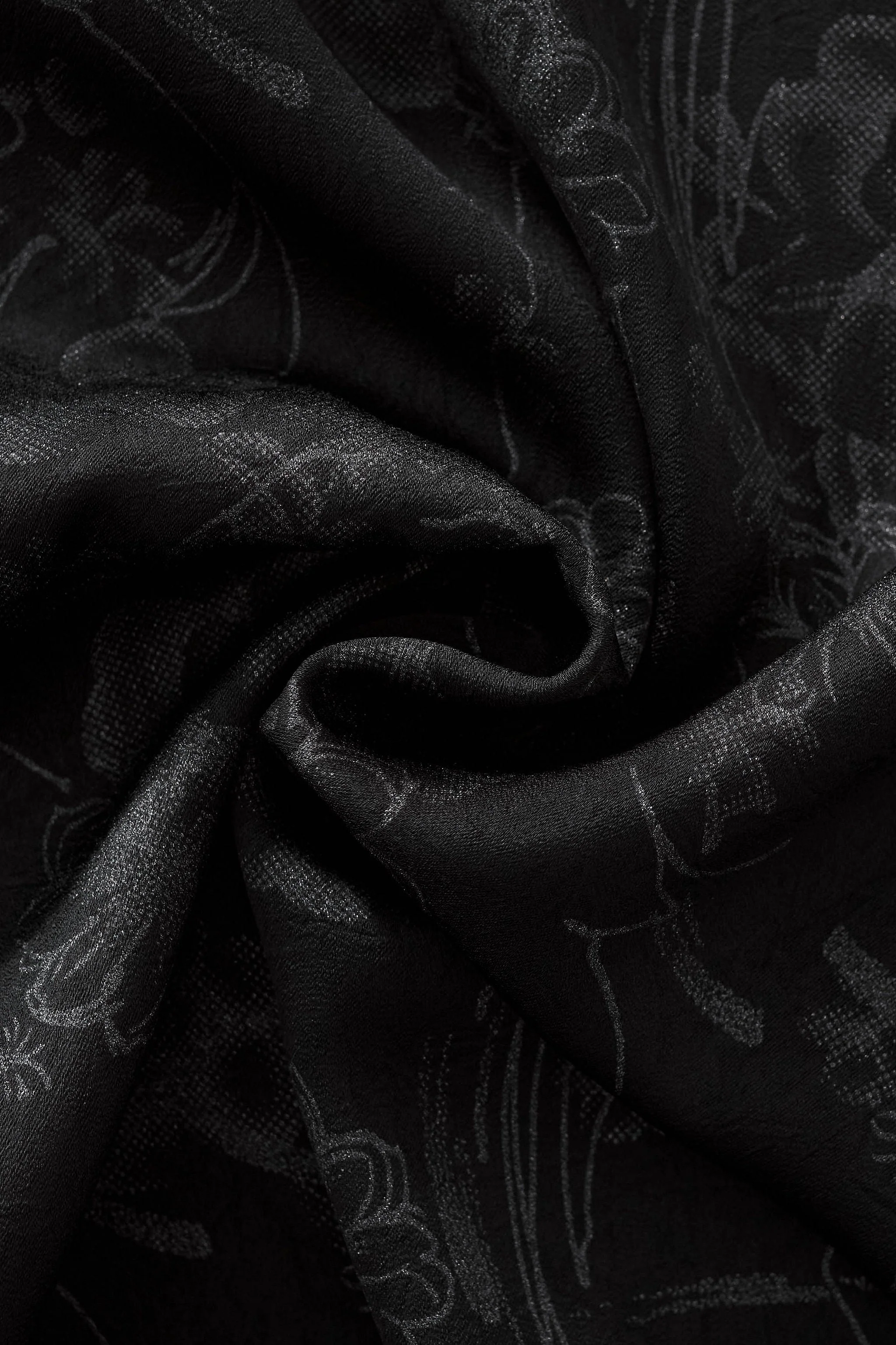 Eminence Floral Jacquard Stitchless LS Shirt BLACK - Image 9