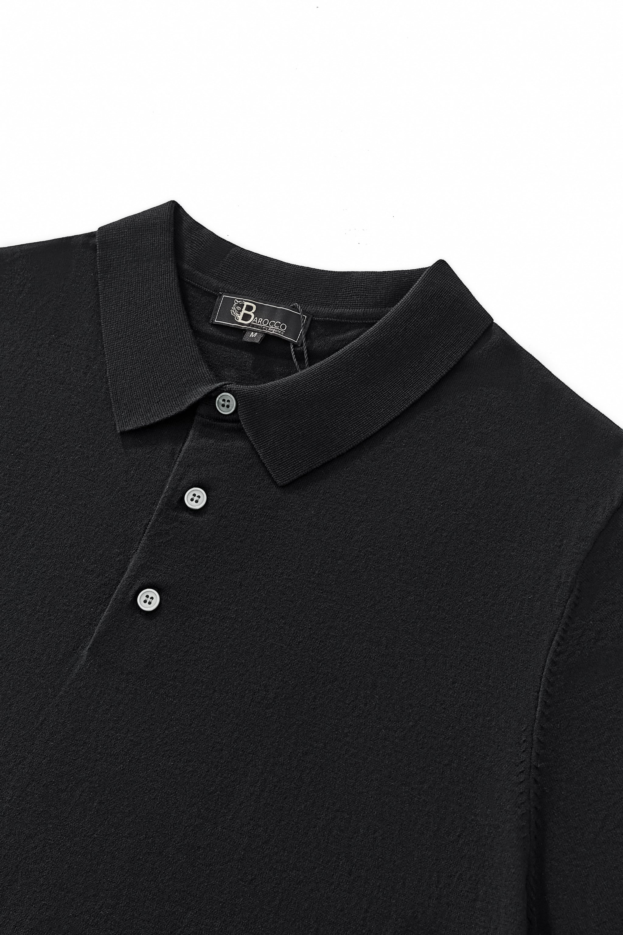 Everyday Luxe Knit Polo BLACK - Image 4