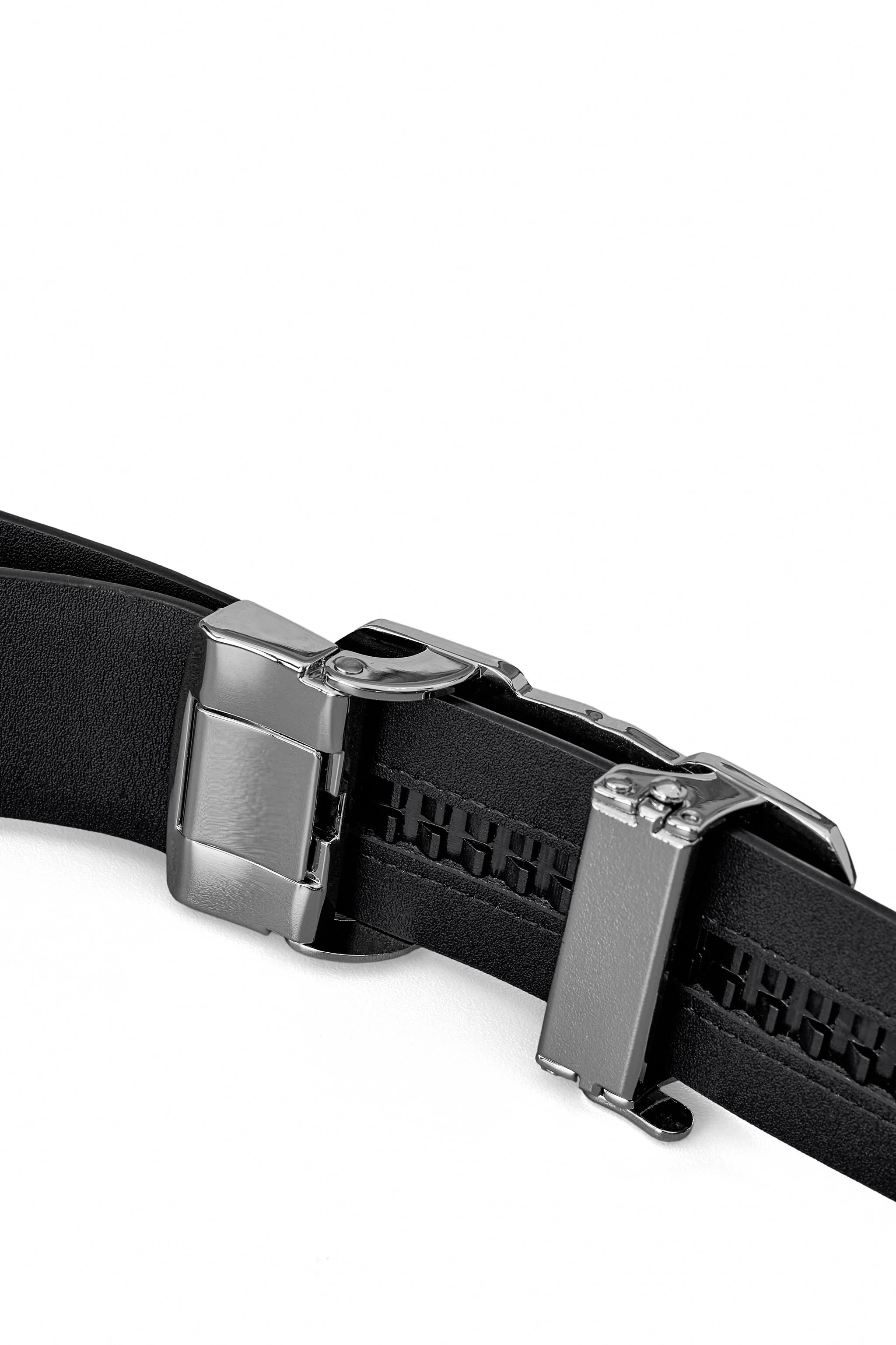 Flat Leather Lion Auto BKL Belt – Silver Ed. SILVER/BLACK - Image 5