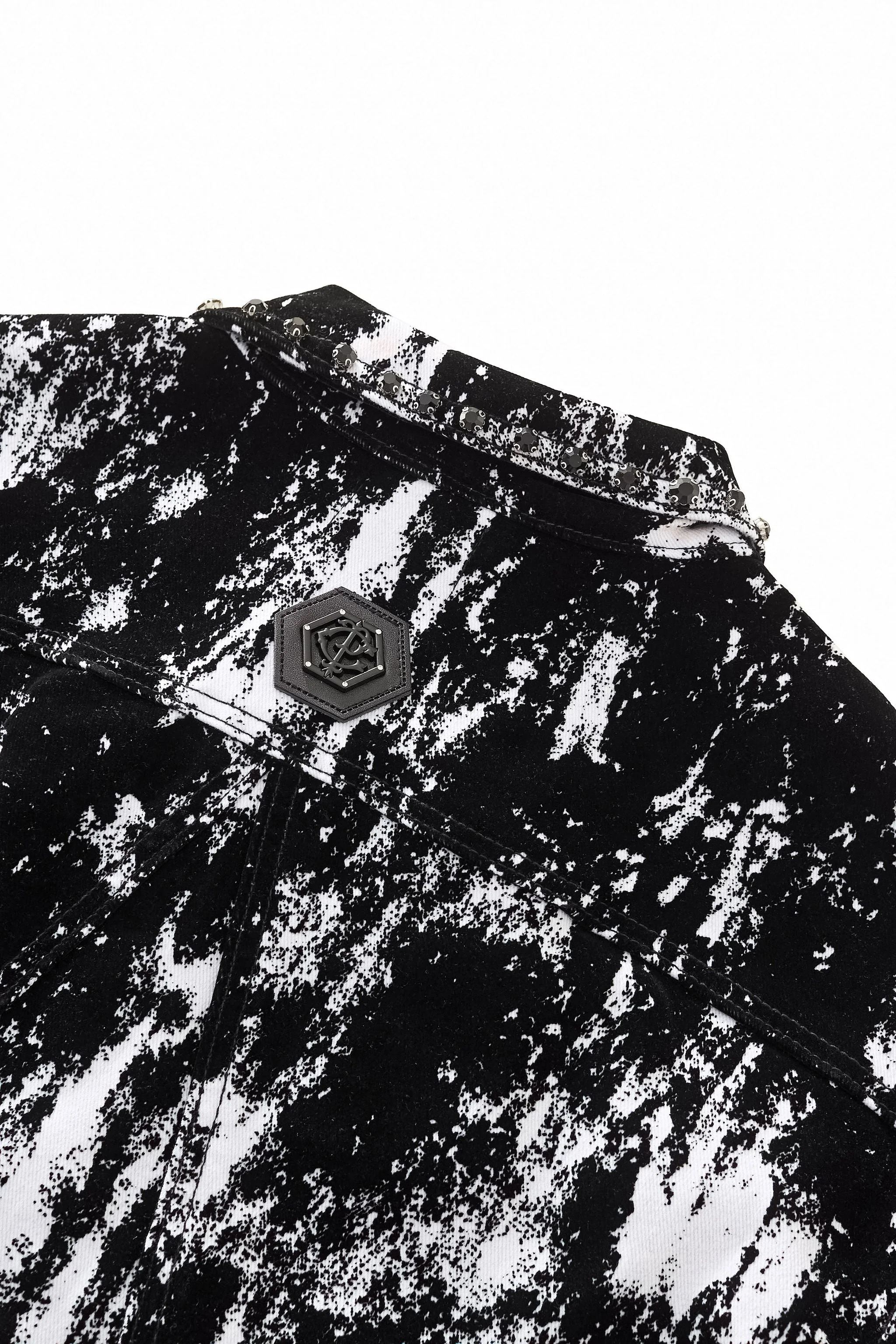 Flocked Eclipse Denim Jkt – Century Penthouse BLACK - Image 9