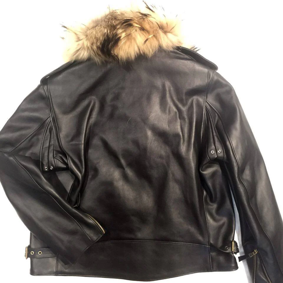 G-Gator Black/Natural Coyote/Cowhide Biker Jacket - Image 2