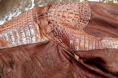 G-Gator Cognac Crocodile/Lambskin Bomber Jacket - Image 3
