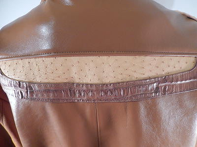 G Gator - Cognac Crocodile & Ostrich Skin Jacket - Image 3