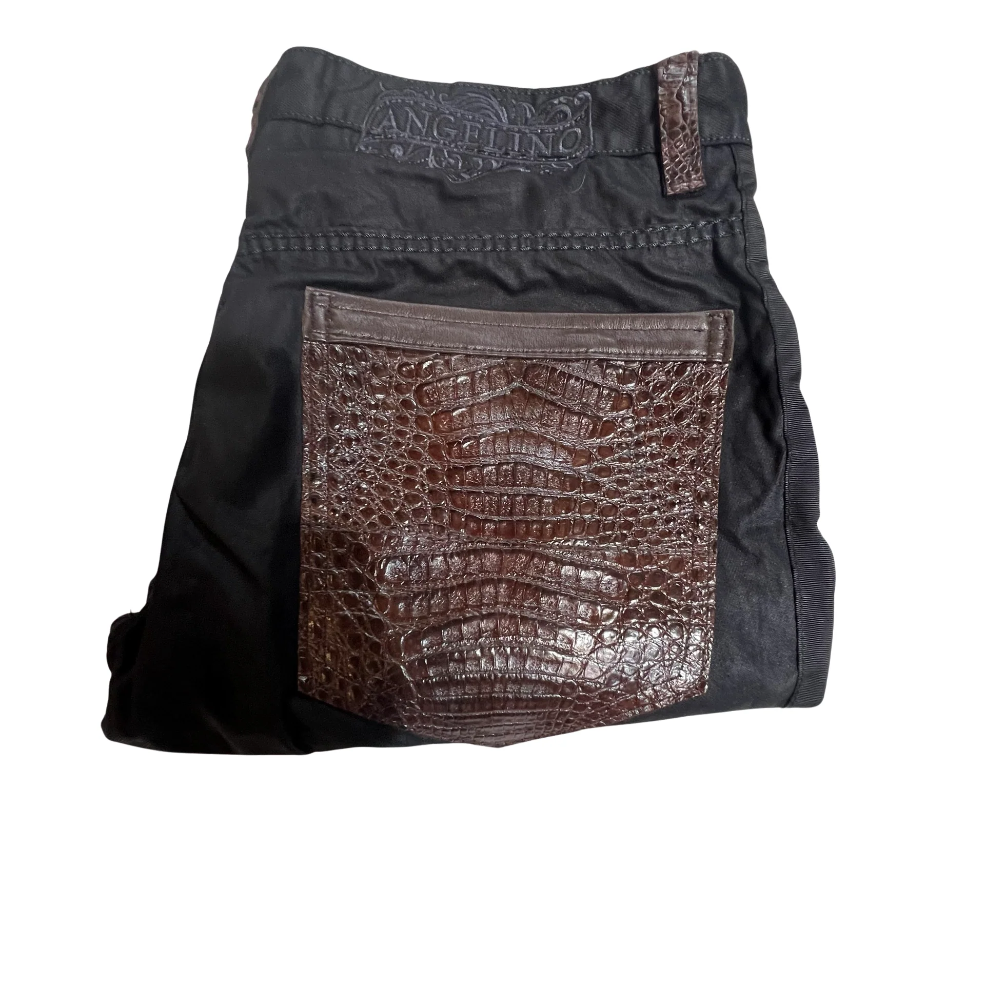 Kashani x Angelino Jeans w/ Brown Alligator Pockets - Image 3