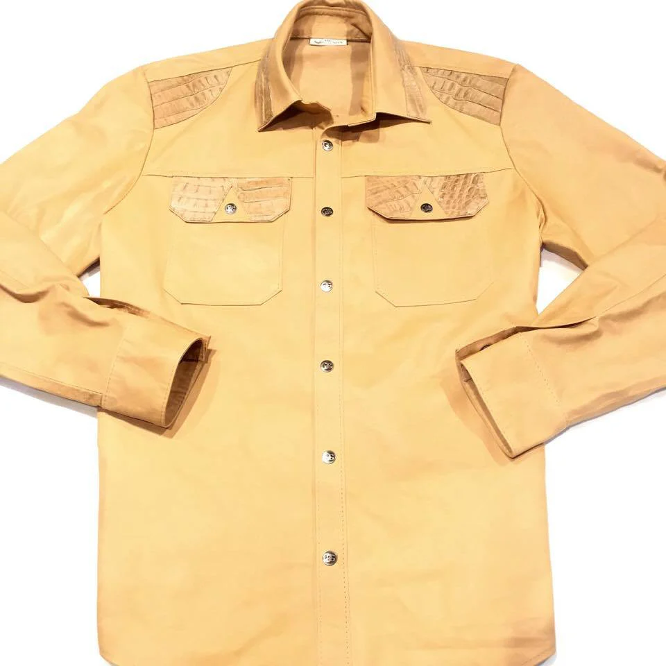 G-Gator - Lambskin Button-Up Shirt w/ Gator Pockets - Image 3