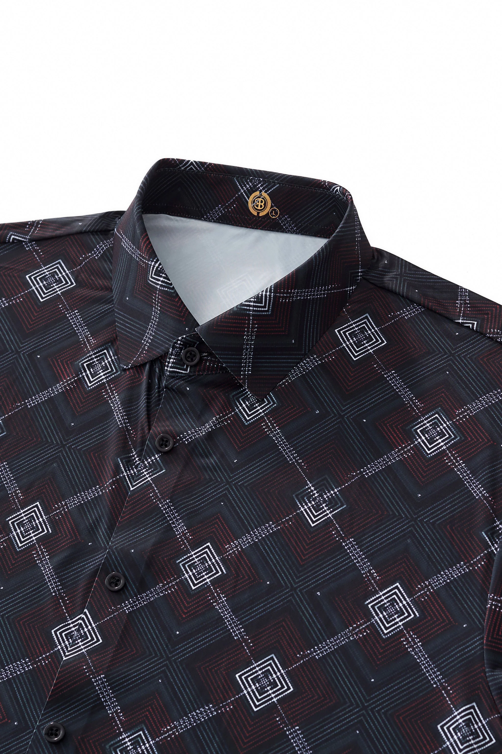 Geometric Seamless Shirt – El Baron BLACK - Image 3