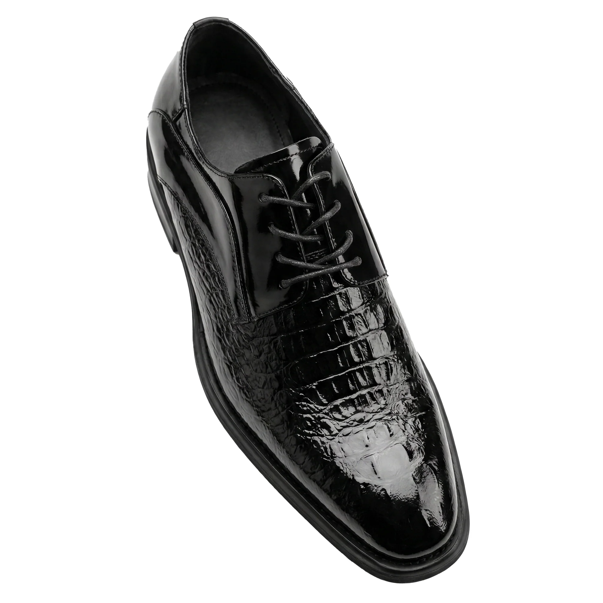 Giovanni Mason Black Embossed Crocodile Dress Shoes - Image 3