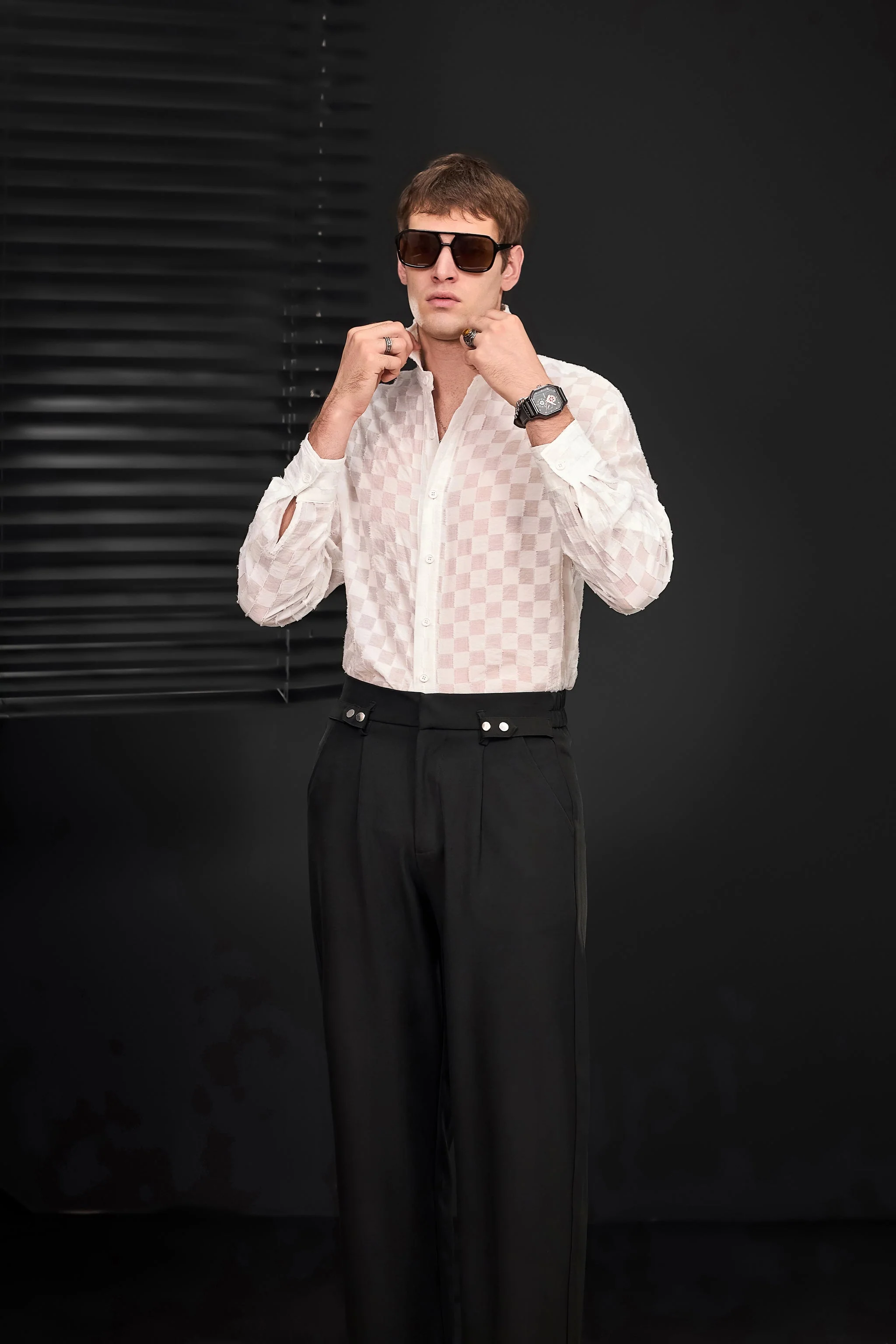 Haven Textured Long Sleeve Shirt WHITE - Image 9