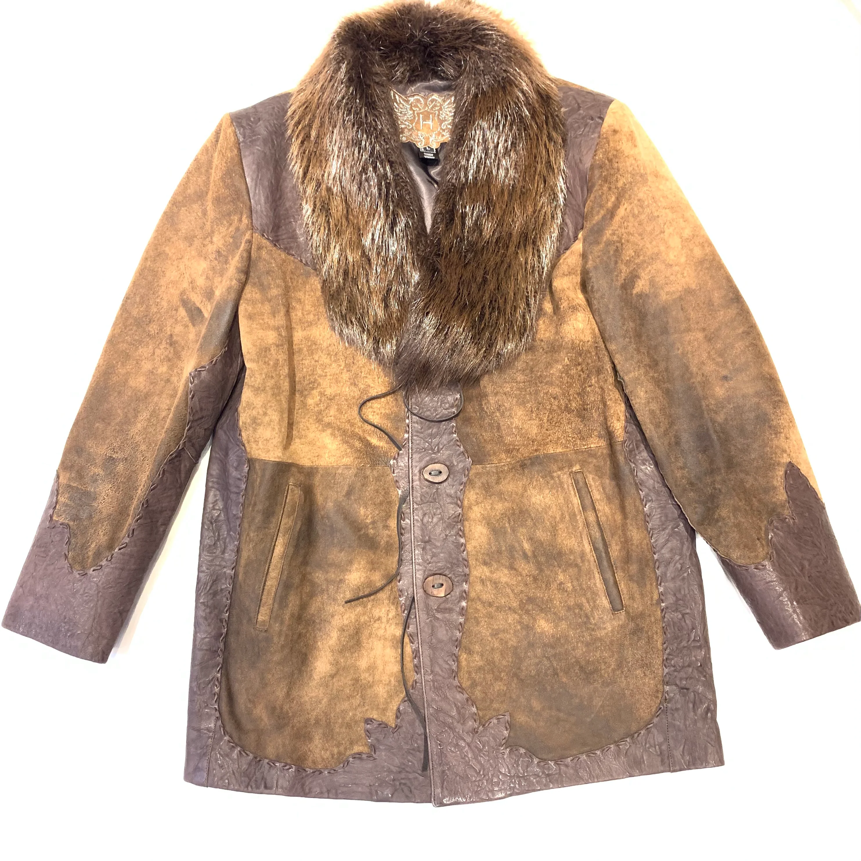 Hoss Couture Beaver Collar Alligator Hand Stitched Jacket - Image 6