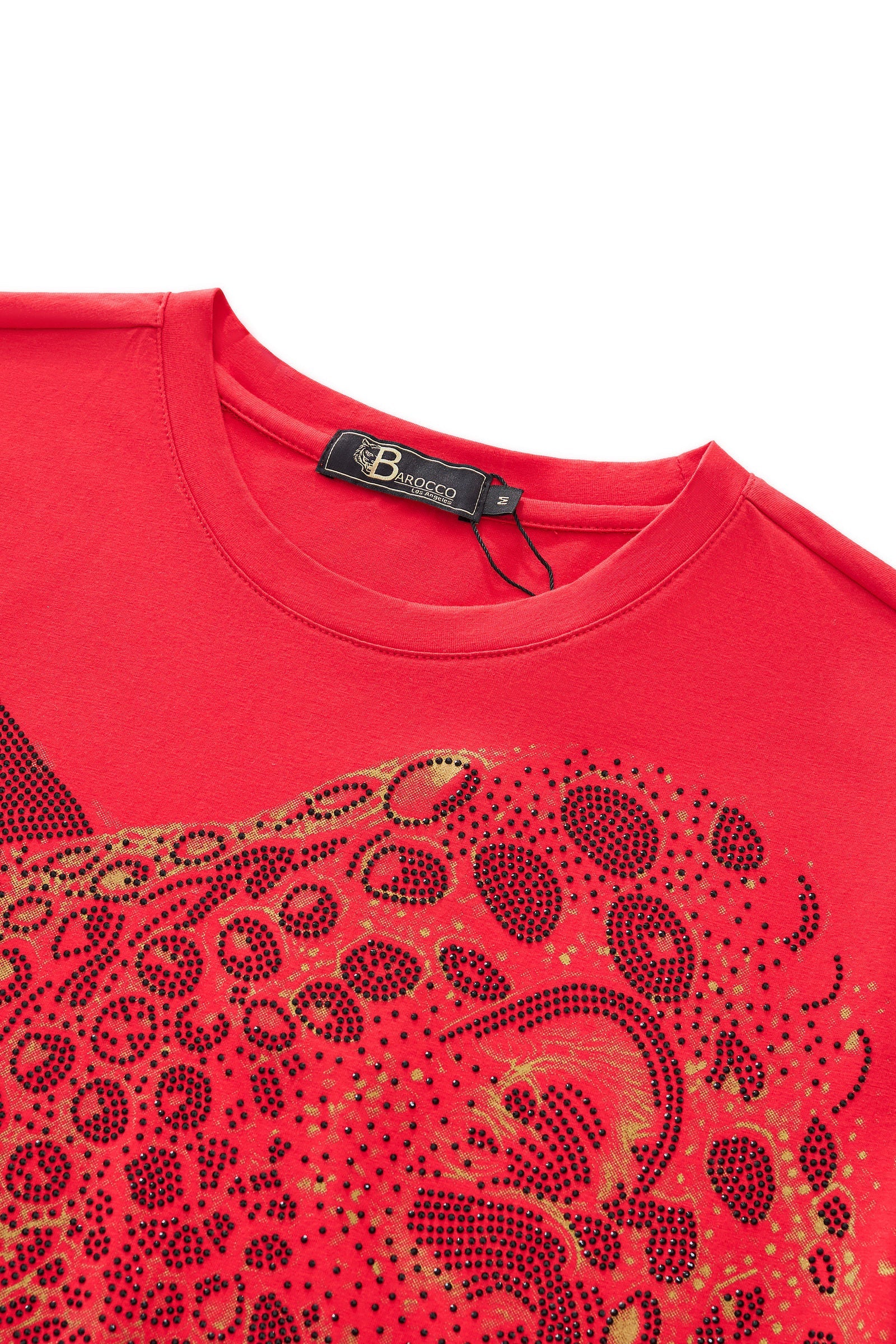 Imperial Leopard Crystal SS Shirt RED - Image 3